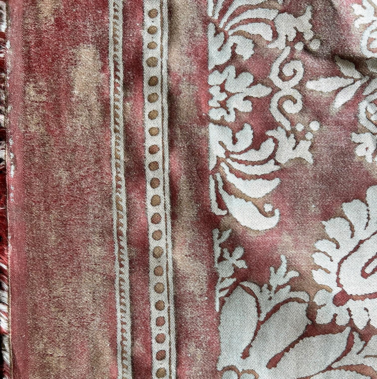 Venetian Fortuny Impero Fabric in Copper and Silvery Gold In Good Condition In Morristown, NJ