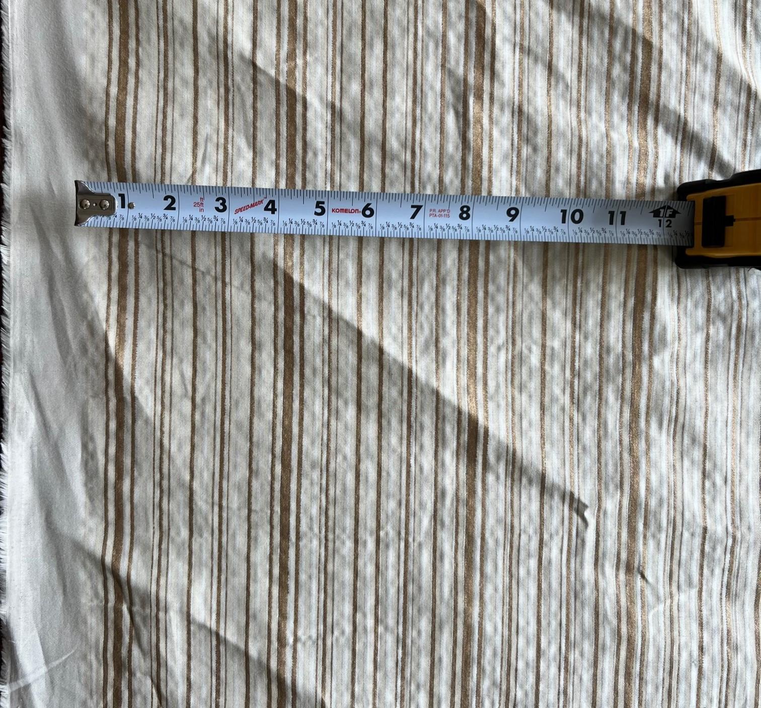 Venetian Fortuny Malmaison Fabric in String and Gold Stripes on Ivory, 28 Yards For Sale 2