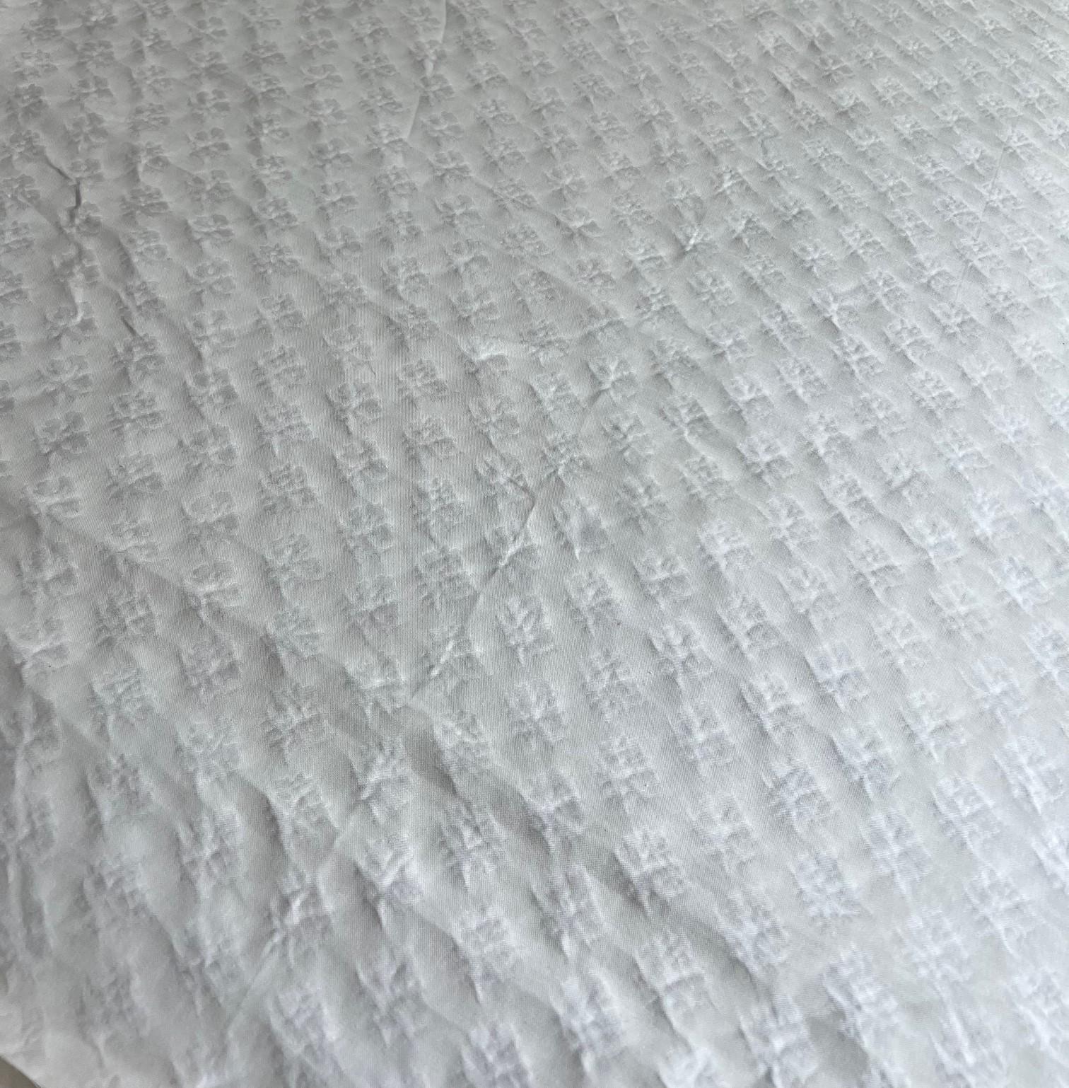 Italian Venetian Fortuny Persiano Fabric in White on White, 2 Yards For Sale