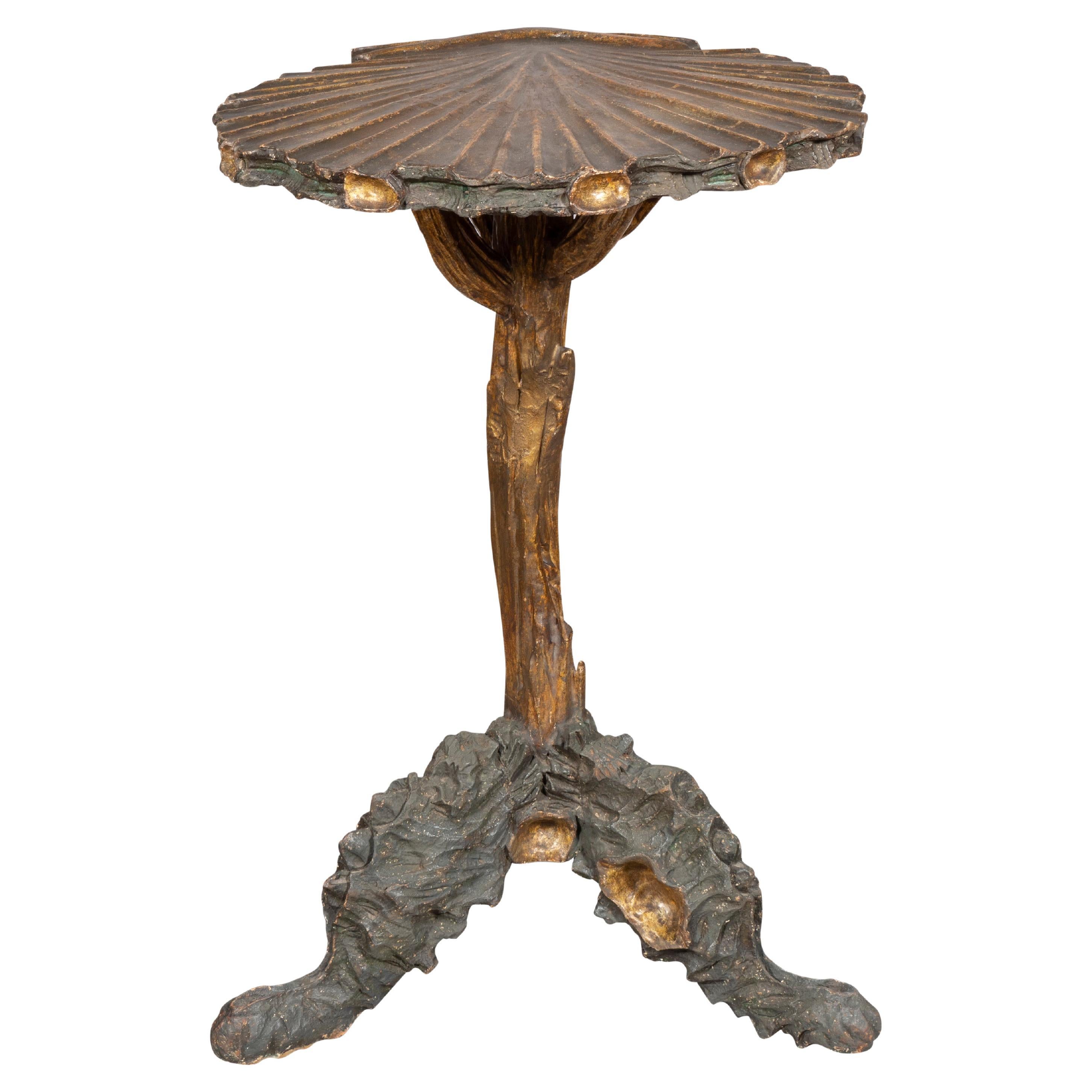 Venetian Gilded And Painted Grotto Table For Sale