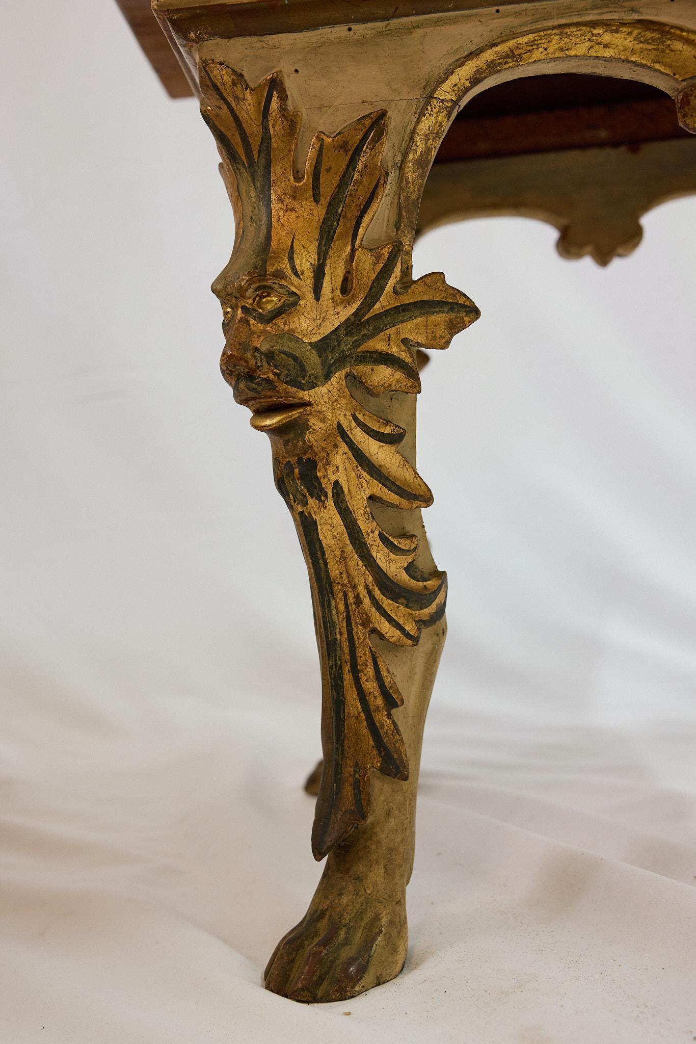 Venetian Gilded Baroque Side Table For Sale 4