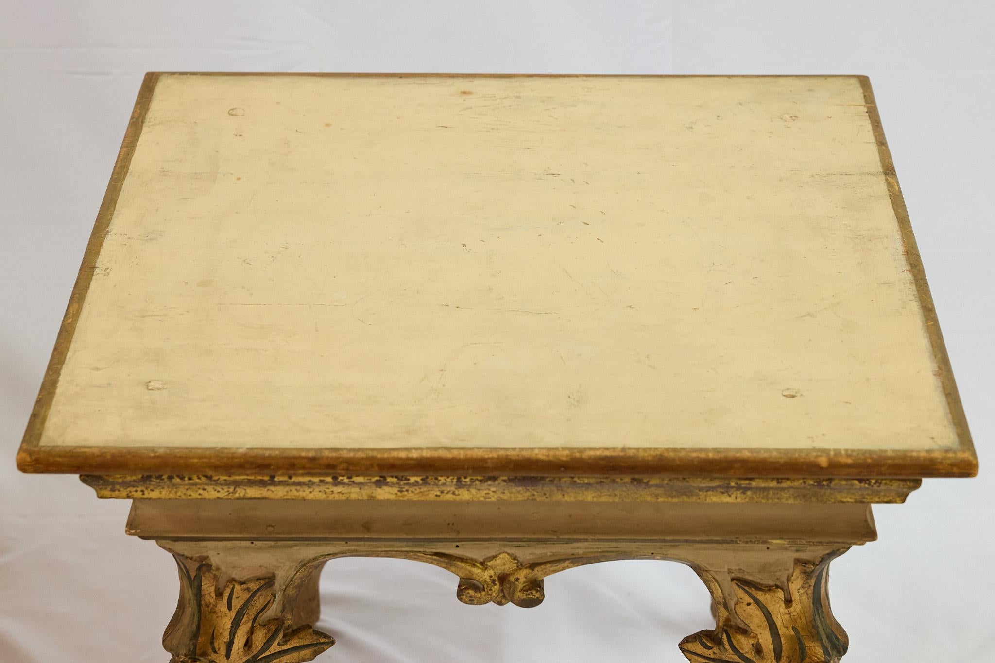 Wood Venetian Gilded Baroque Side Table For Sale