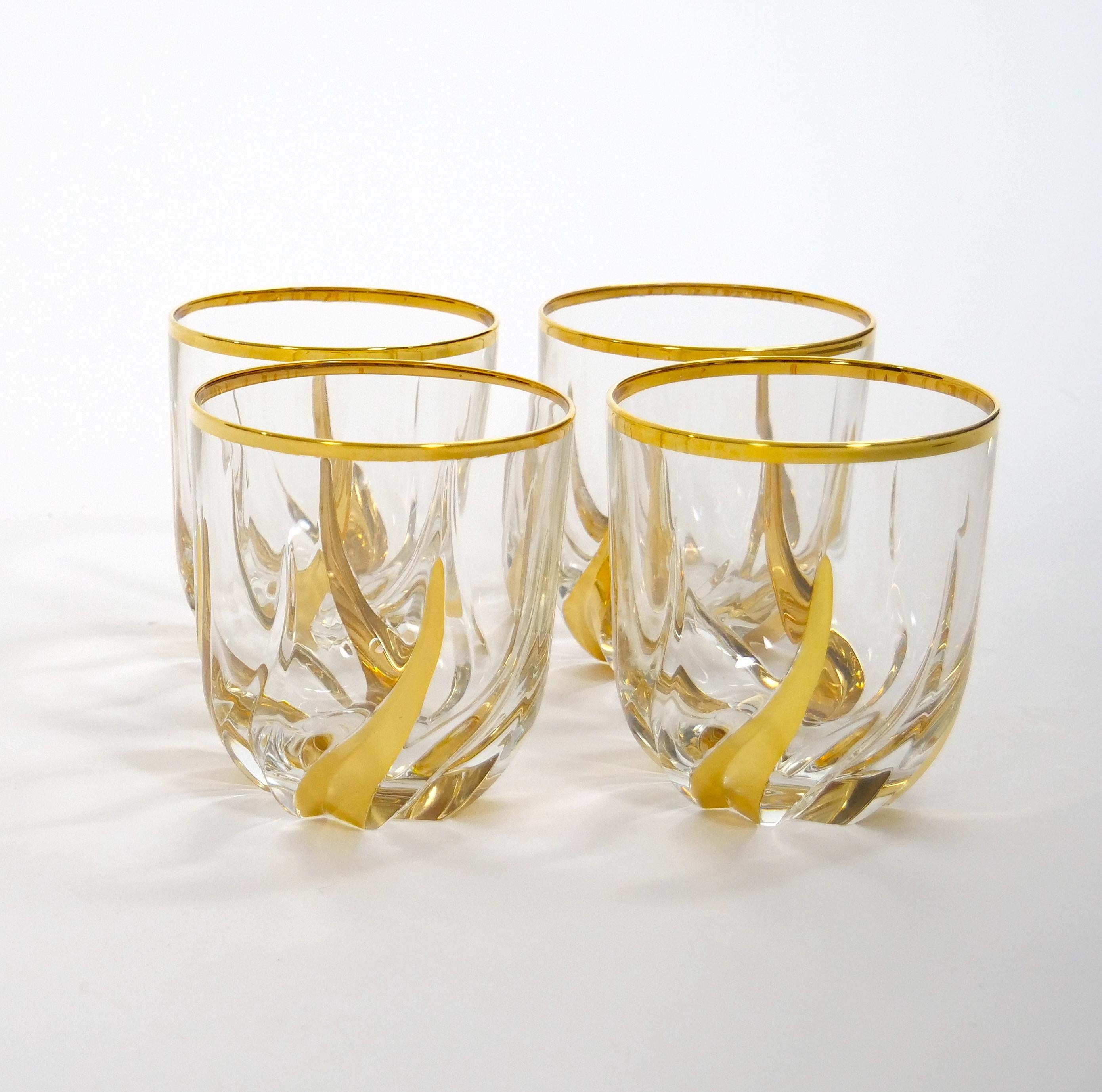 Italian Venetian Gilt Gold Decorated Barware Whiskey / Scotch Glass  For Sale