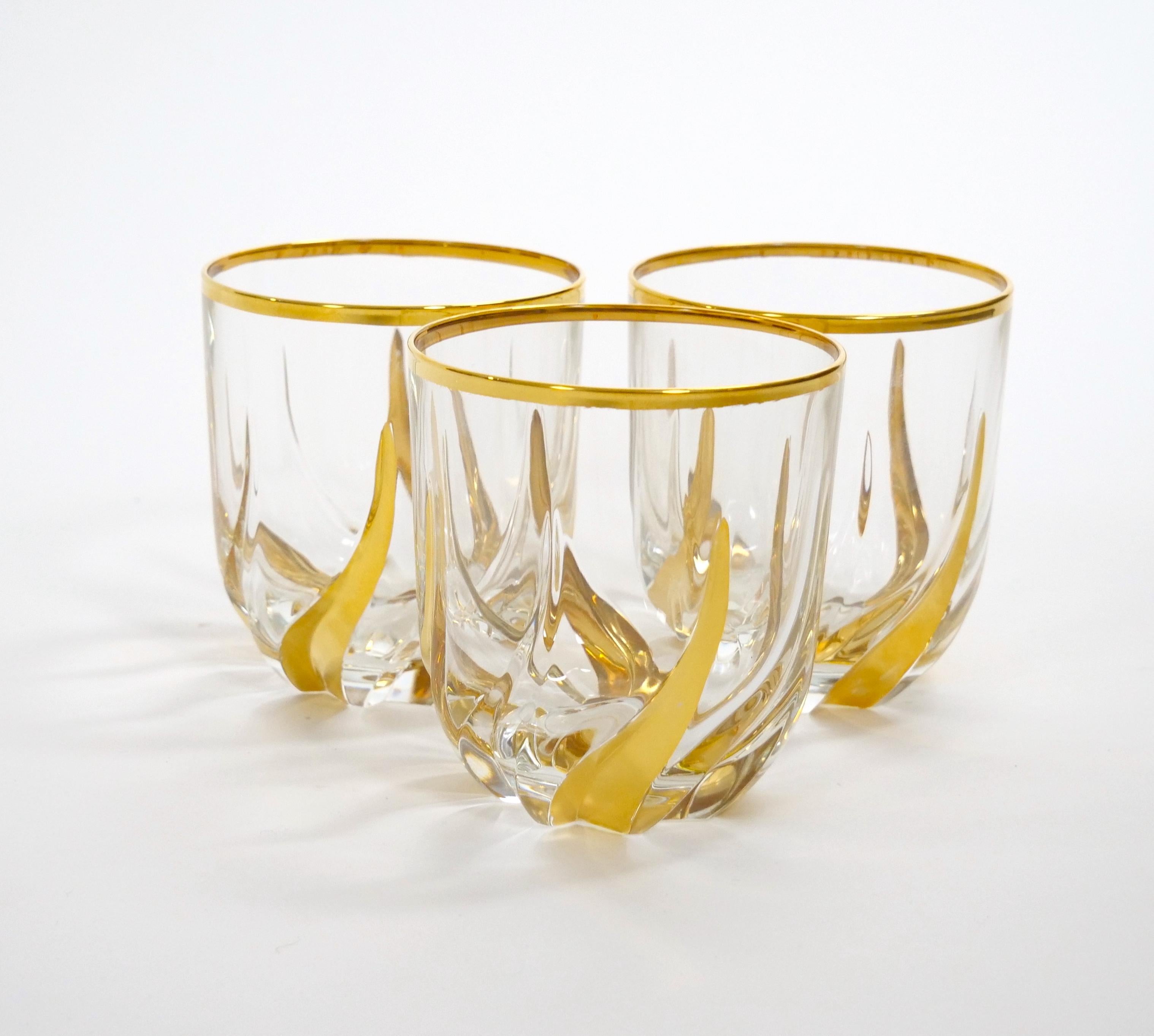 20th Century Venetian Gilt Gold Decorated Barware Whiskey / Scotch Glass  For Sale
