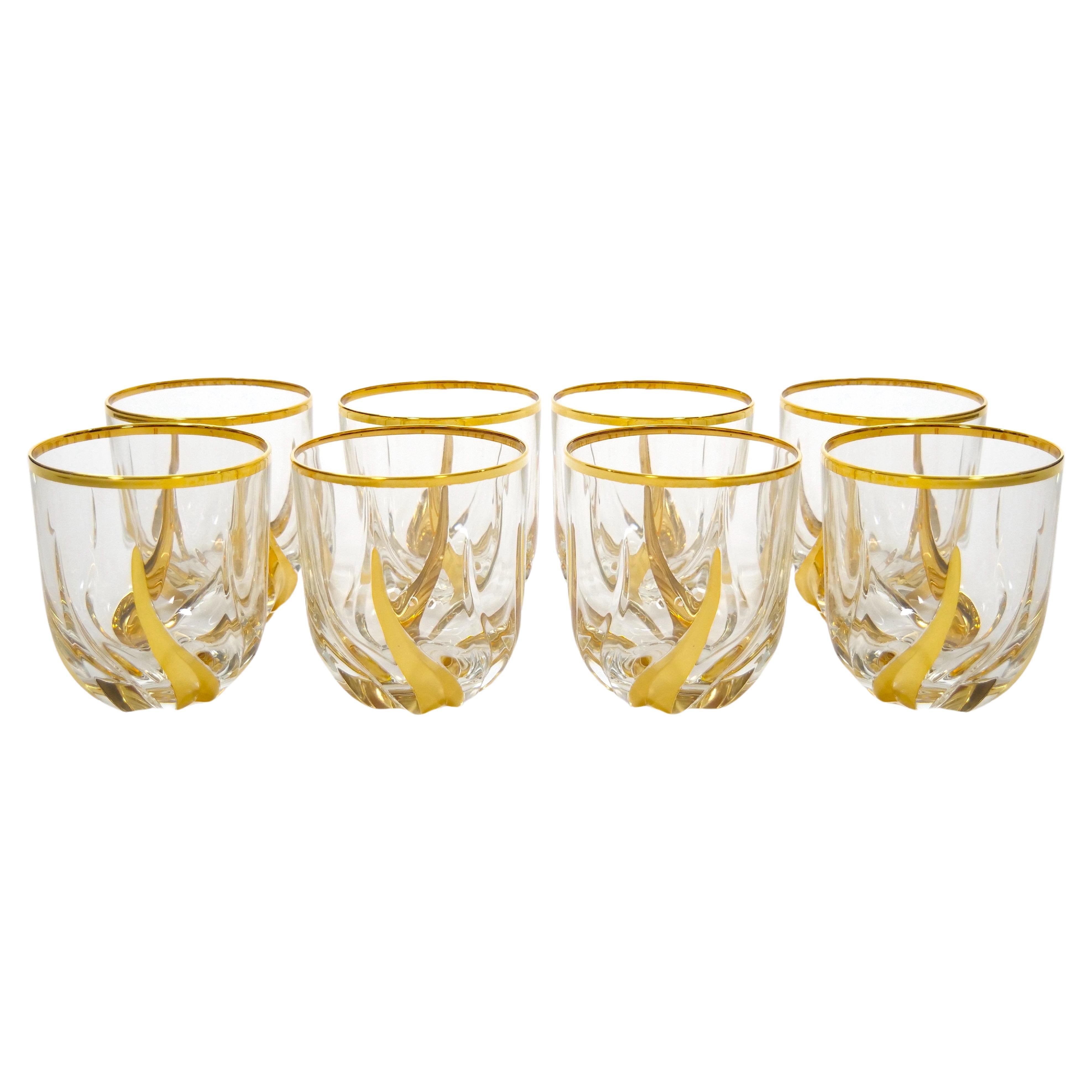 Venetian Gilt Gold Decorated Barware Whiskey / Scotch Glass 
