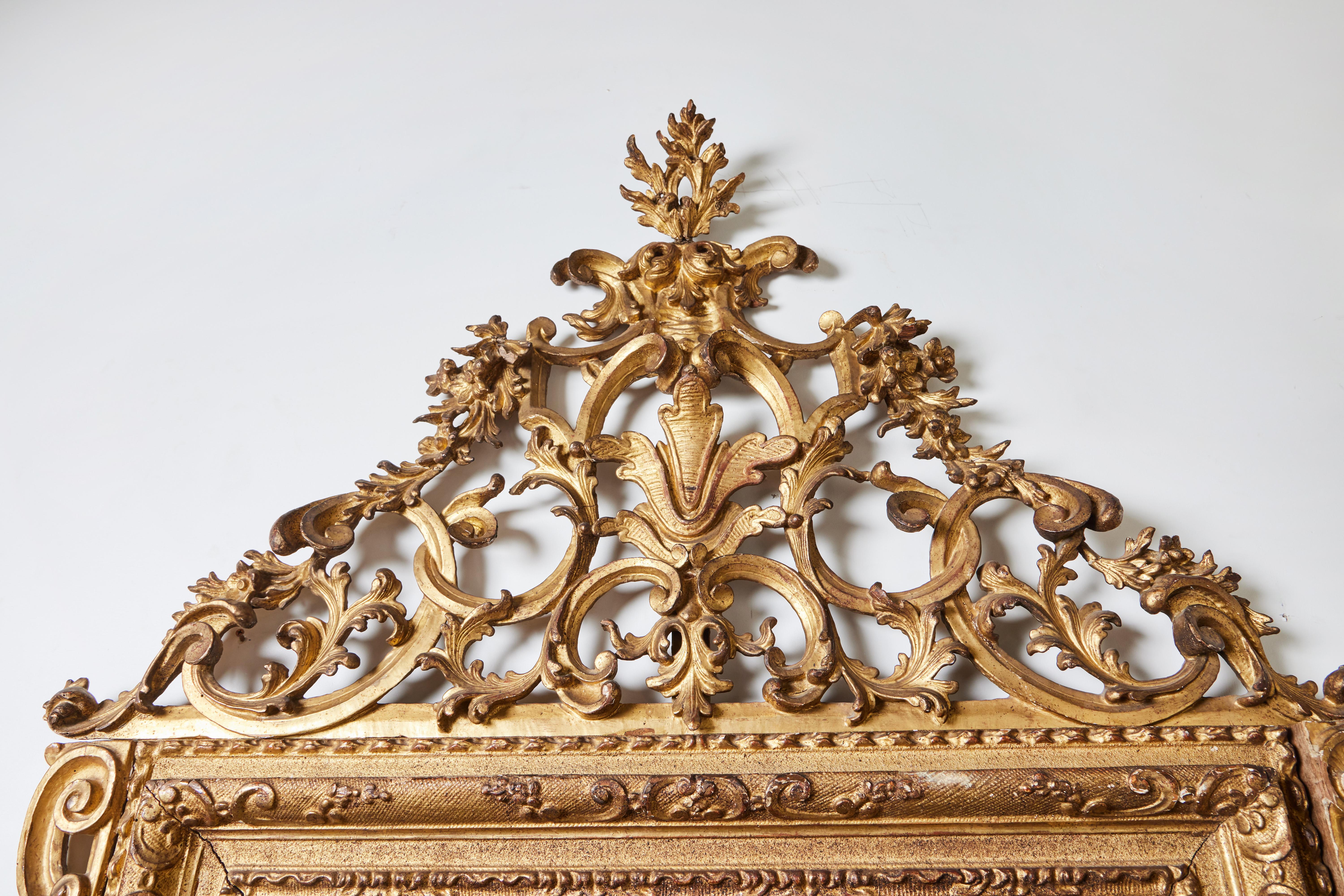 Baroque Venetian Gilt-Wood Mirror For Sale