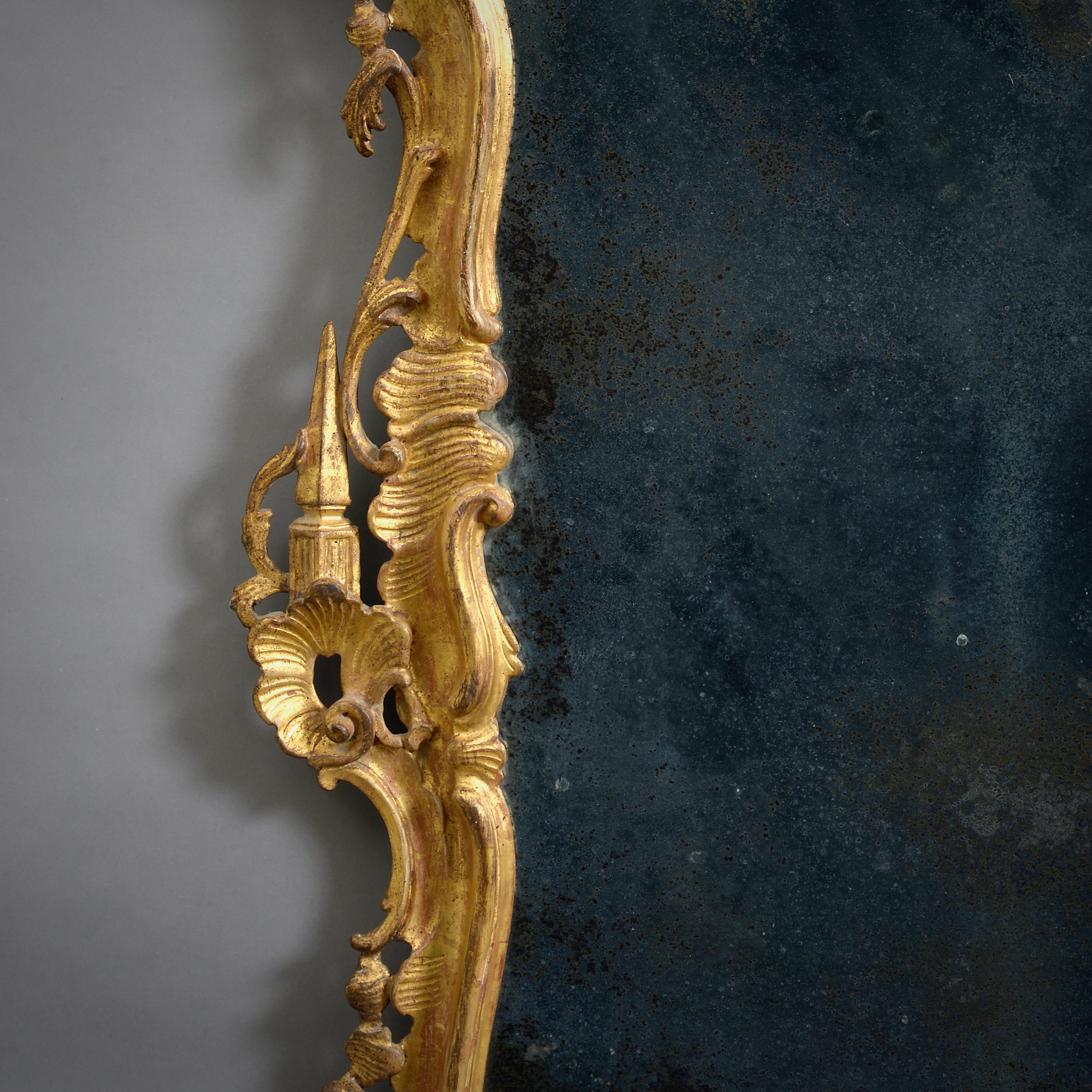 Giltwood Venetian Gilt-wood Mirror For Sale