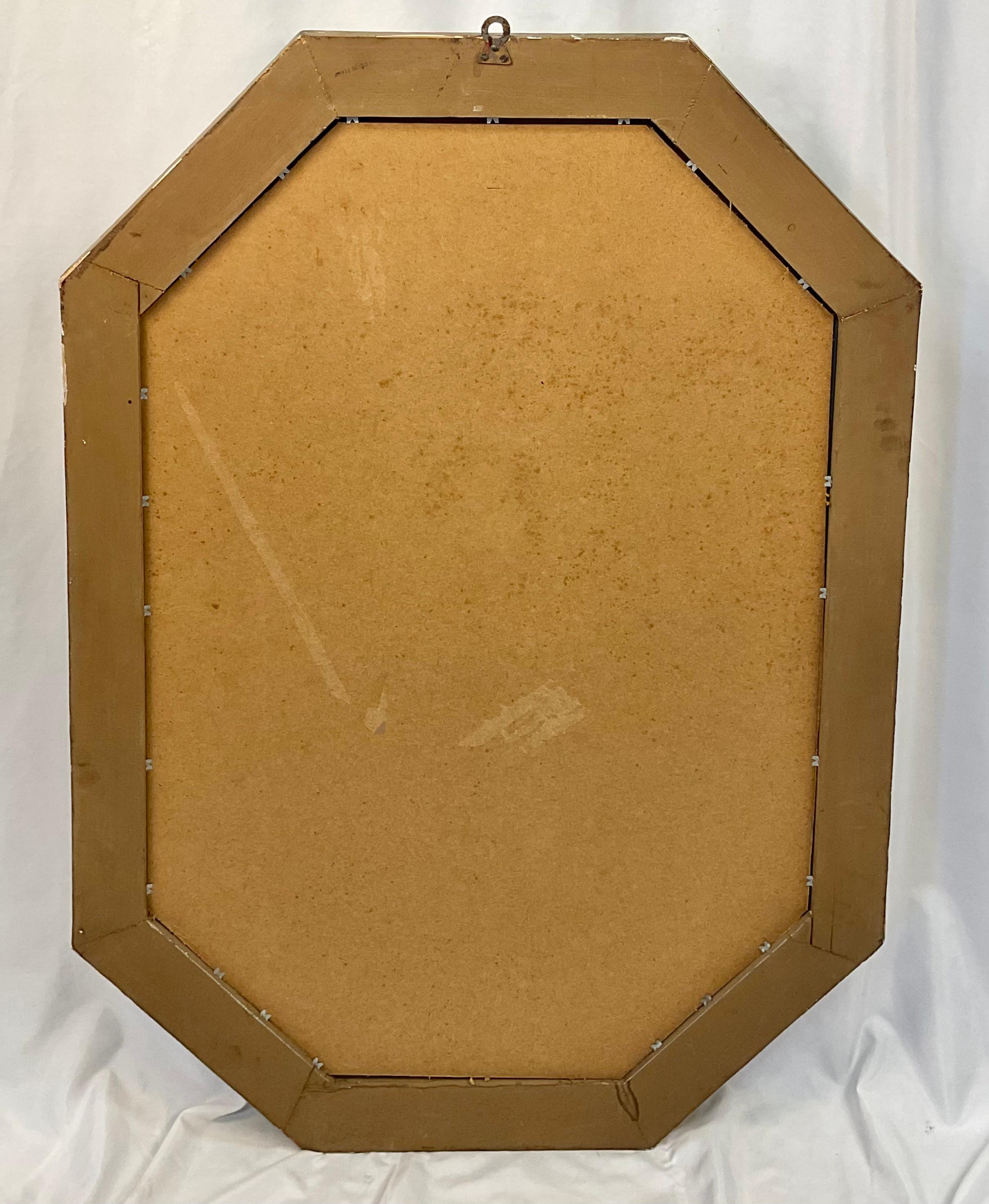 Miroir mural hexagonal en bois doré vénitien Bon état - En vente à Bradenton, FL