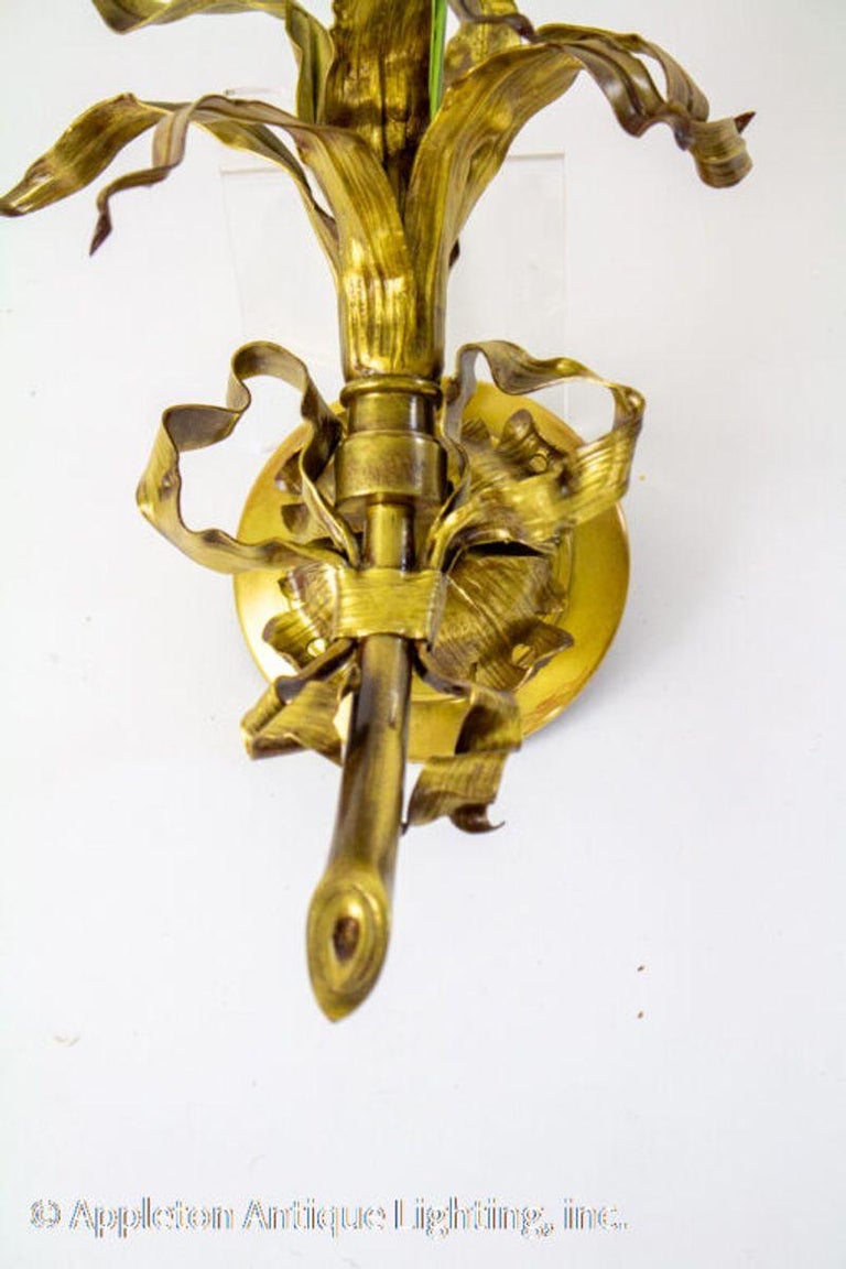 20th Century Venetian Glass and Gilt Metal Sconces – A Pair For Sale