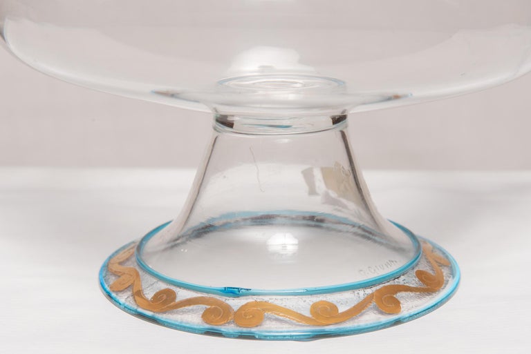 Glass Bowl with Handles For Sale at 1stDibs