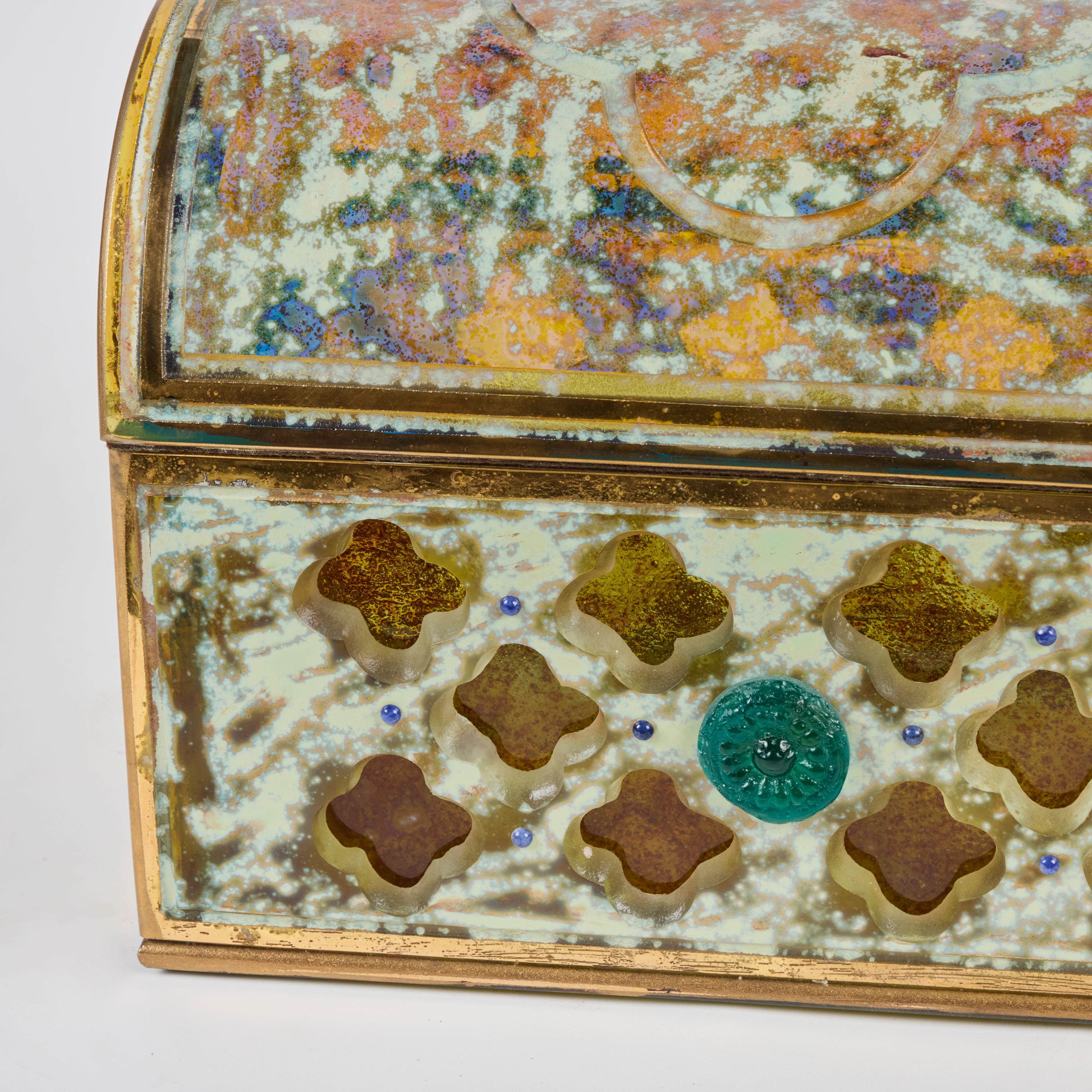 Caja de cristal veneciano Circa 1900 Italiano en venta