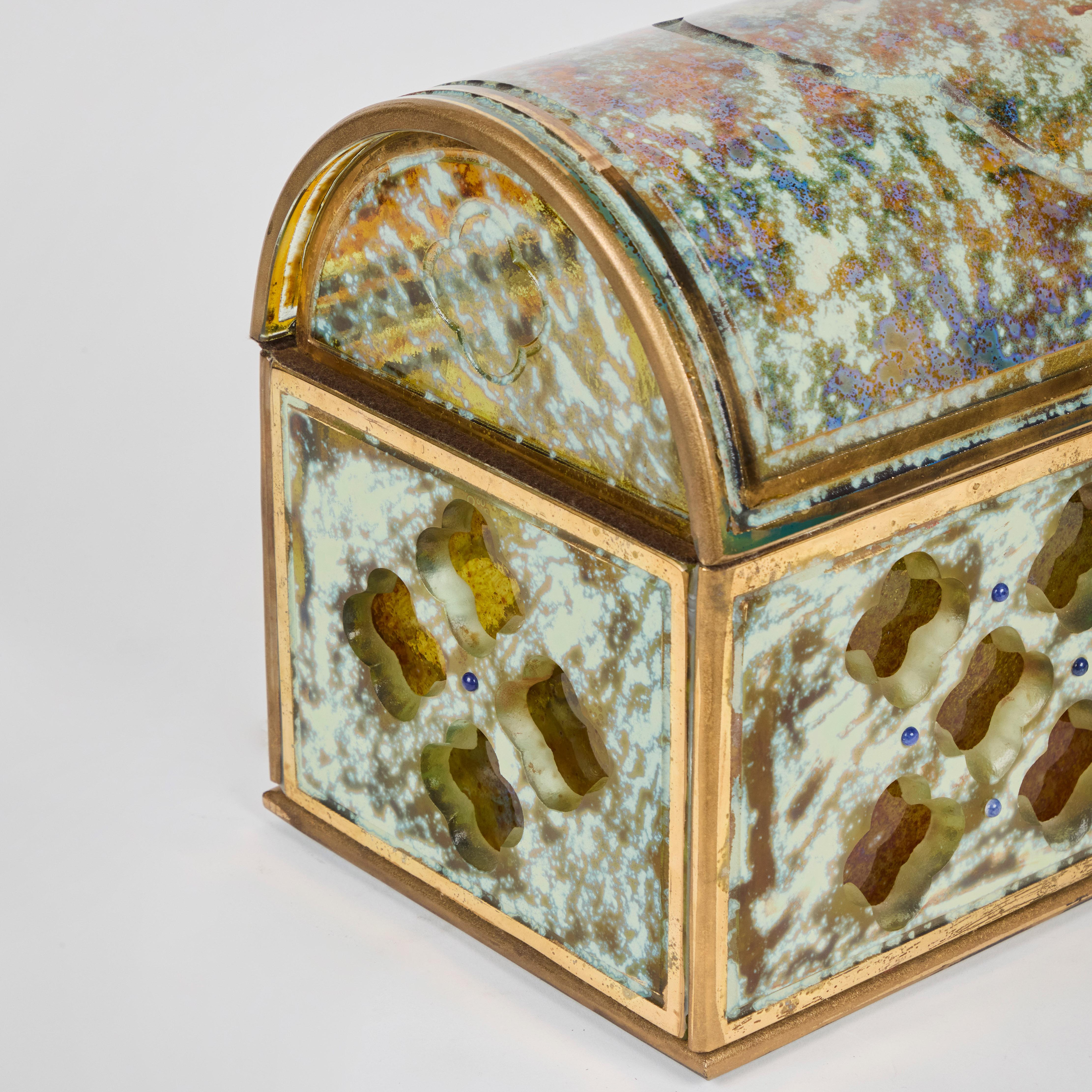 Caja de cristal veneciano Circa 1900 Dorado en venta