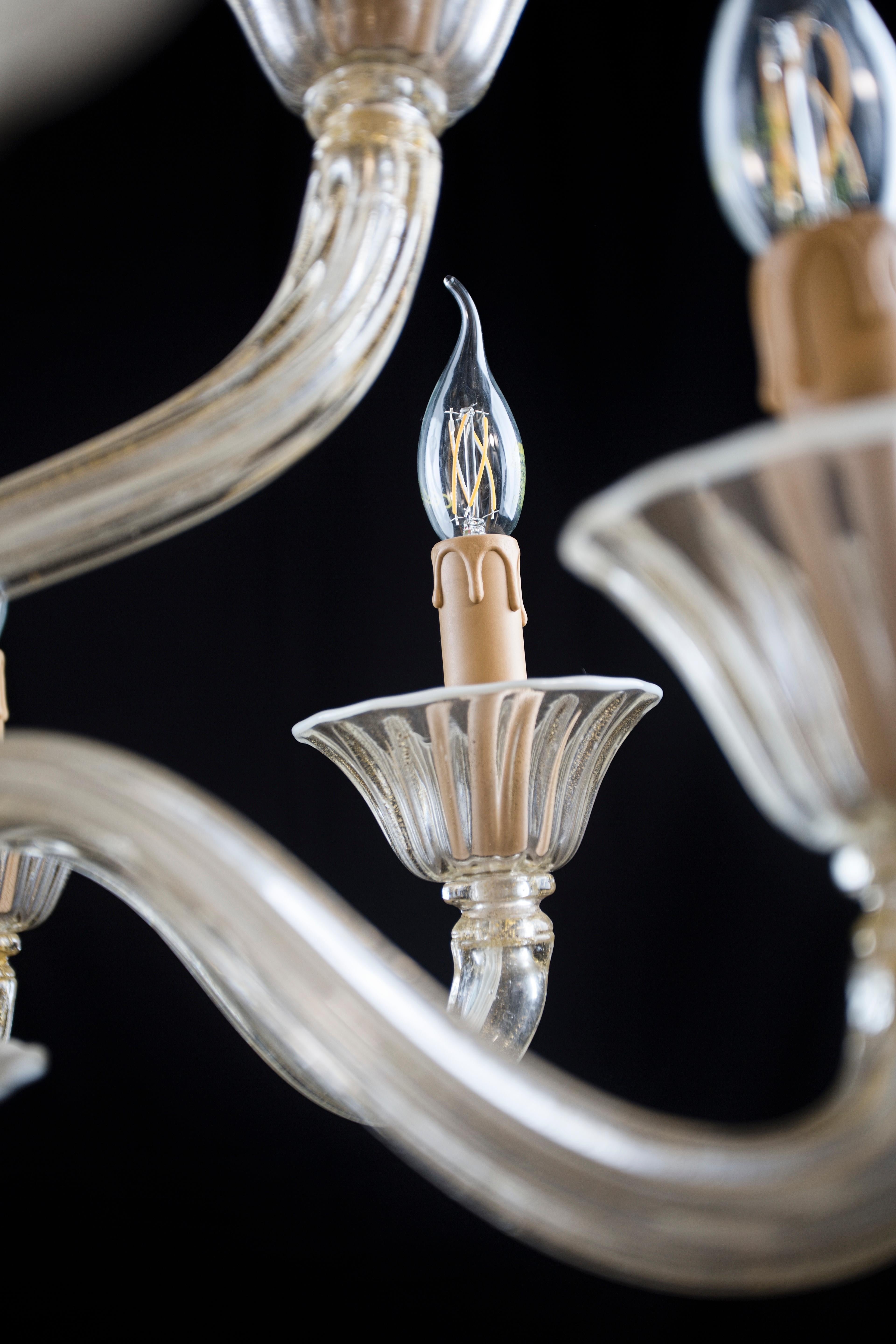 Blown Glass Venetian glass chandelier 12 arms For Sale