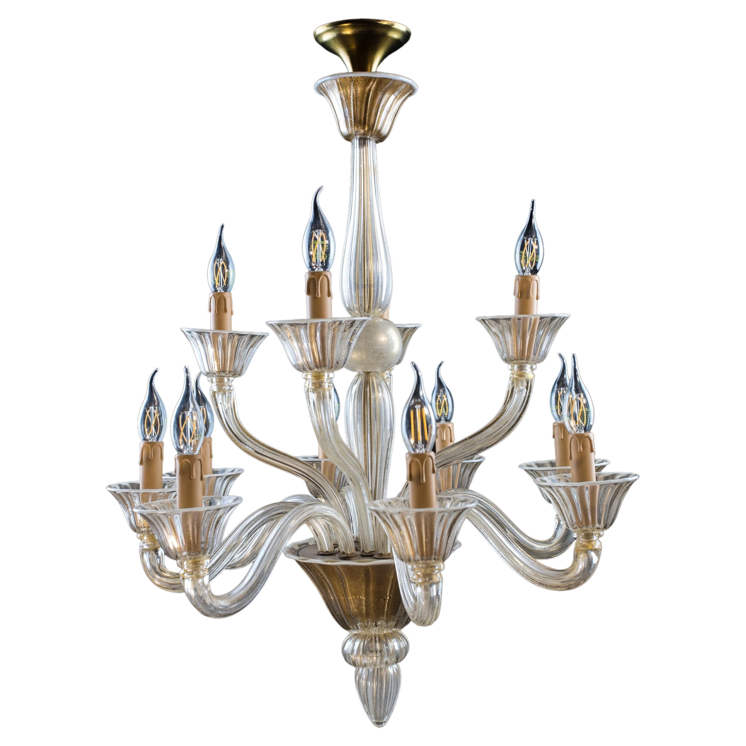 Venetian glass chandelier 12 arms For Sale
