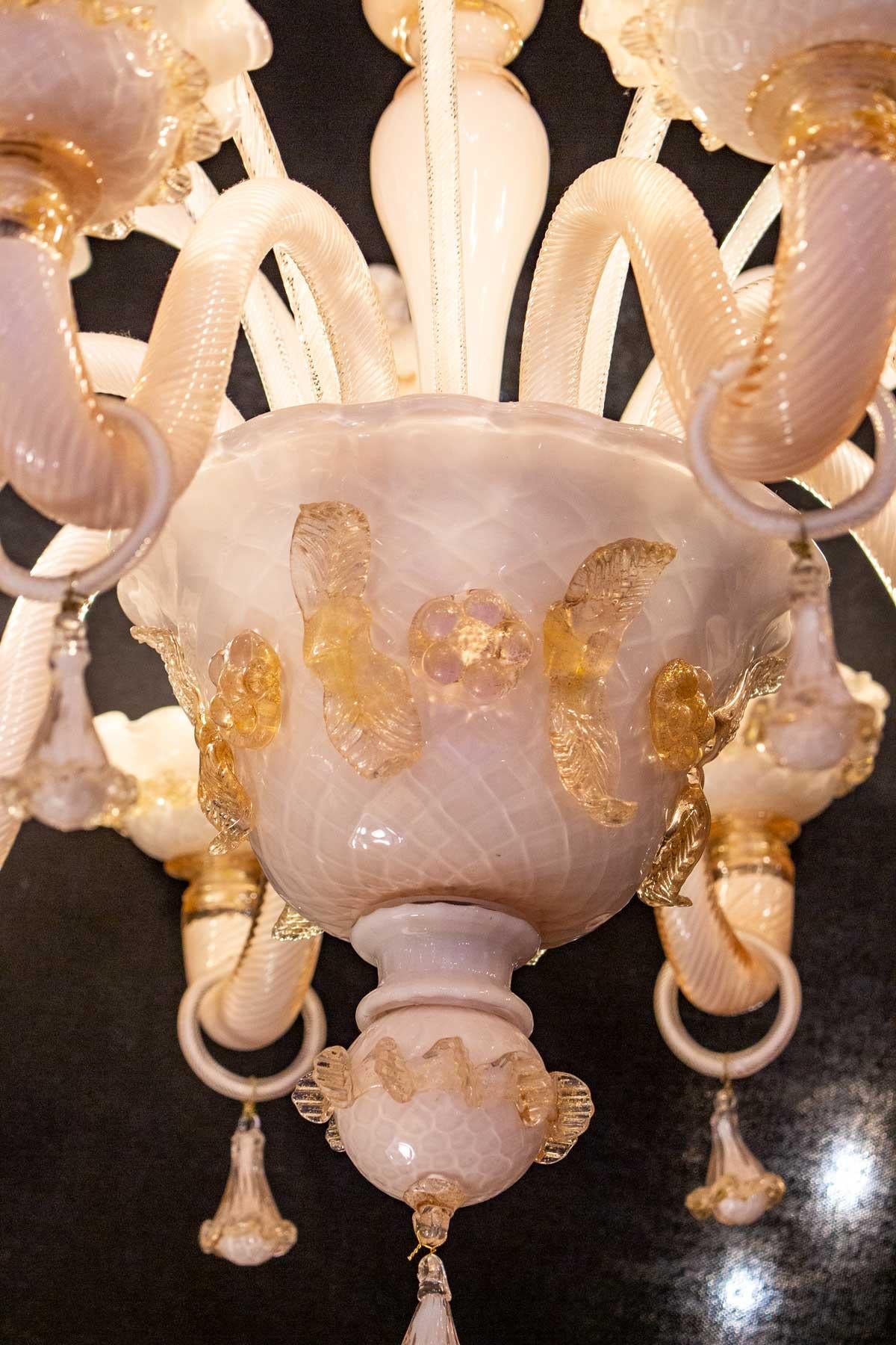 Art Nouveau Venetian Glass Chandelier, 20th Century