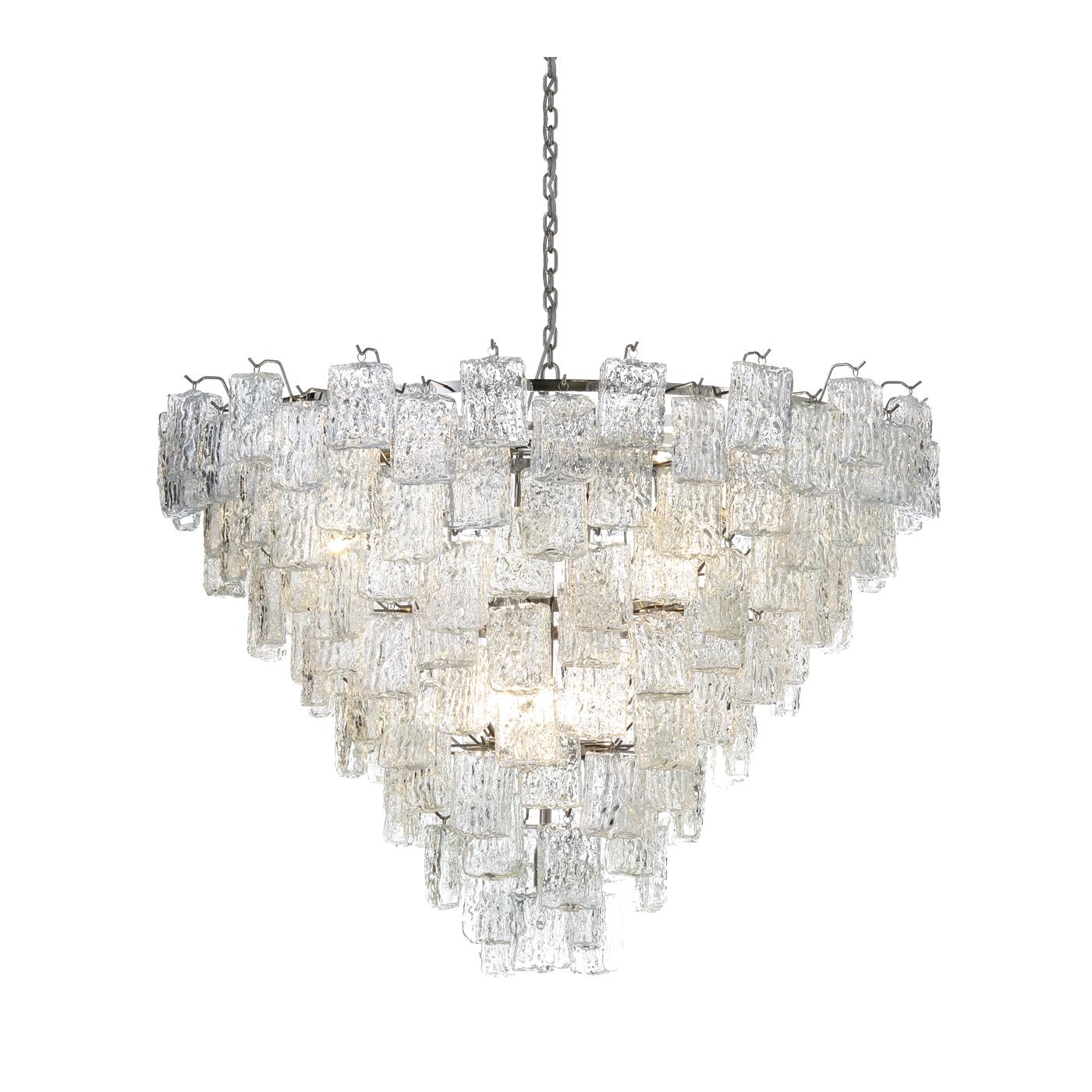 Art Déco Venetian Glass Chandelier in vendita