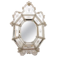 Venetian Glass Etched Wall Mirror