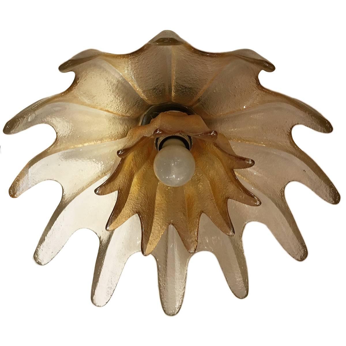 Mid-20th Century Venetian Glass Flush Mounted Fixture