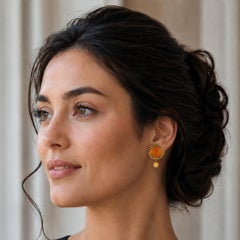 Venetian Glass Intaglio Earrings by Elizabeth Locke