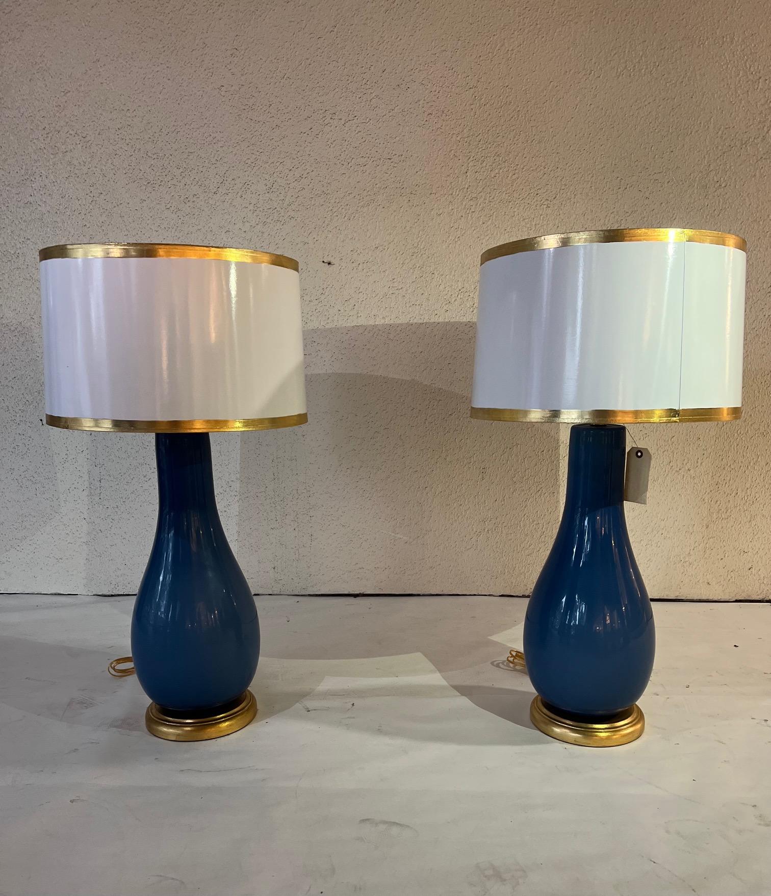 Venetian Glass Lamps, a Pair In Distressed Condition In Houston, TX