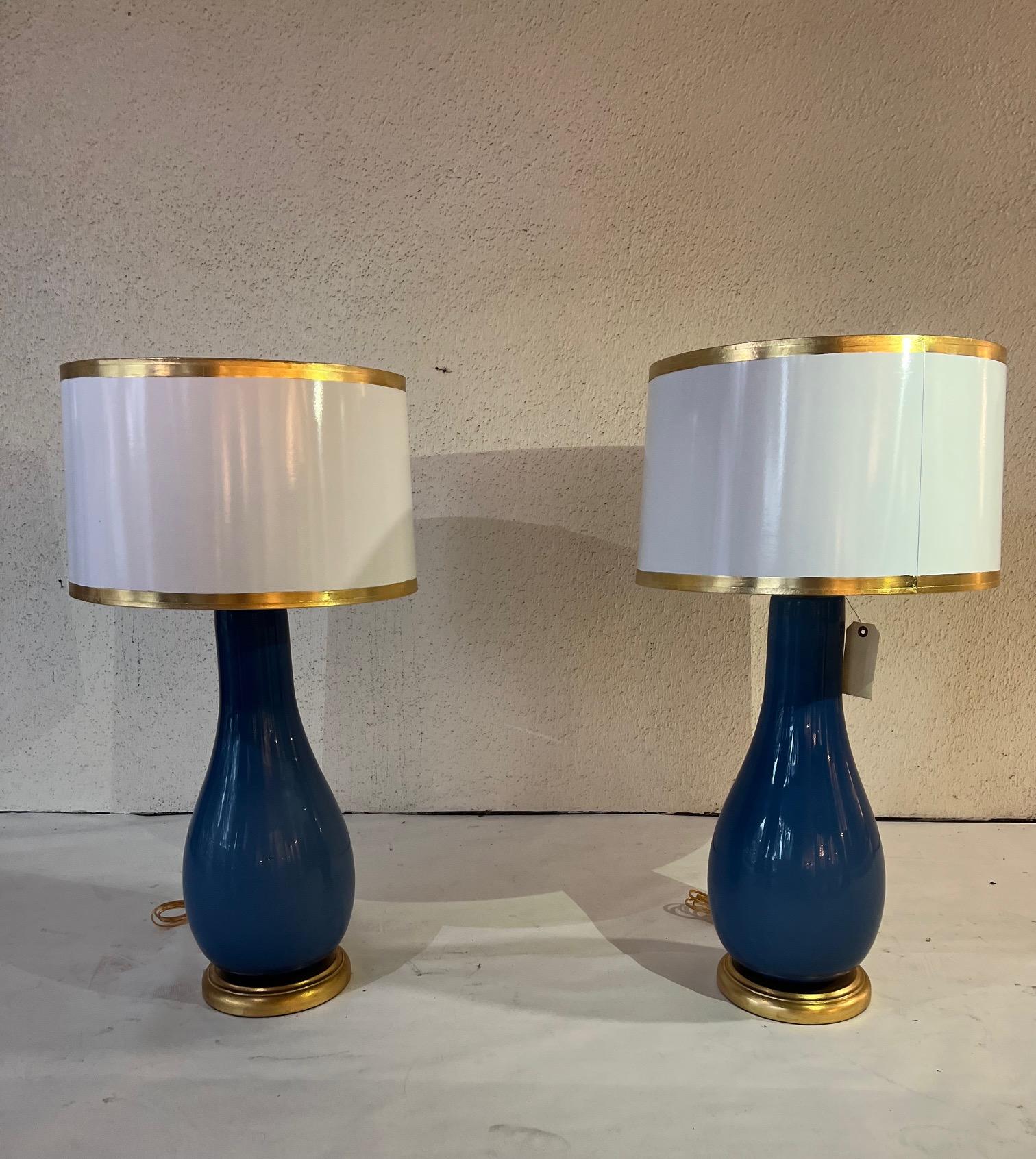 Contemporary Venetian Glass Lamps, a Pair
