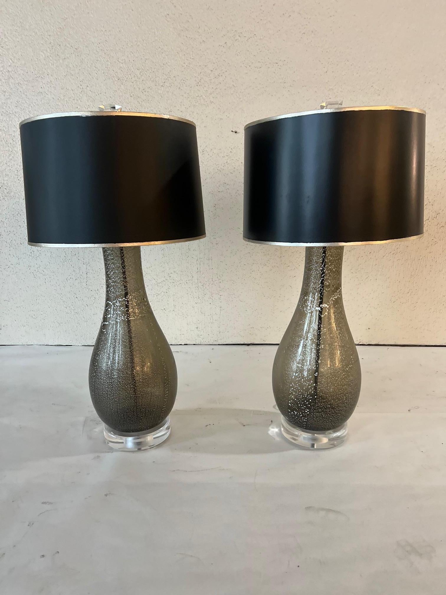 Venetian Glass Lamps, a Pair 1