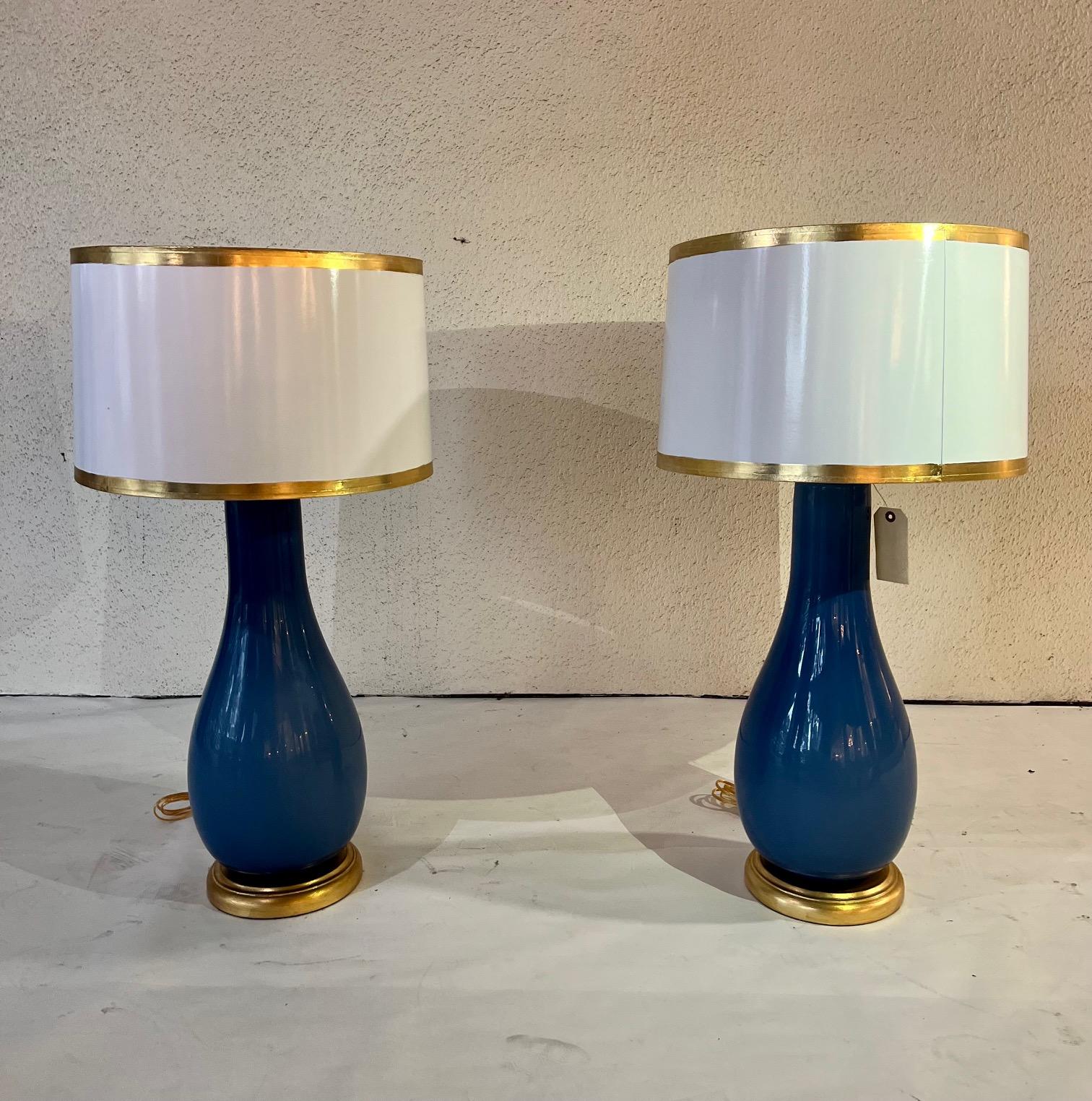 Venetian Glass Lamps, a Pair 1