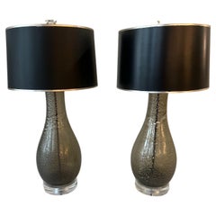 Venetian Glass Lamps, a Pair