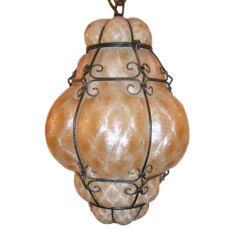 Italian Venetian Glass Lantern For Sale