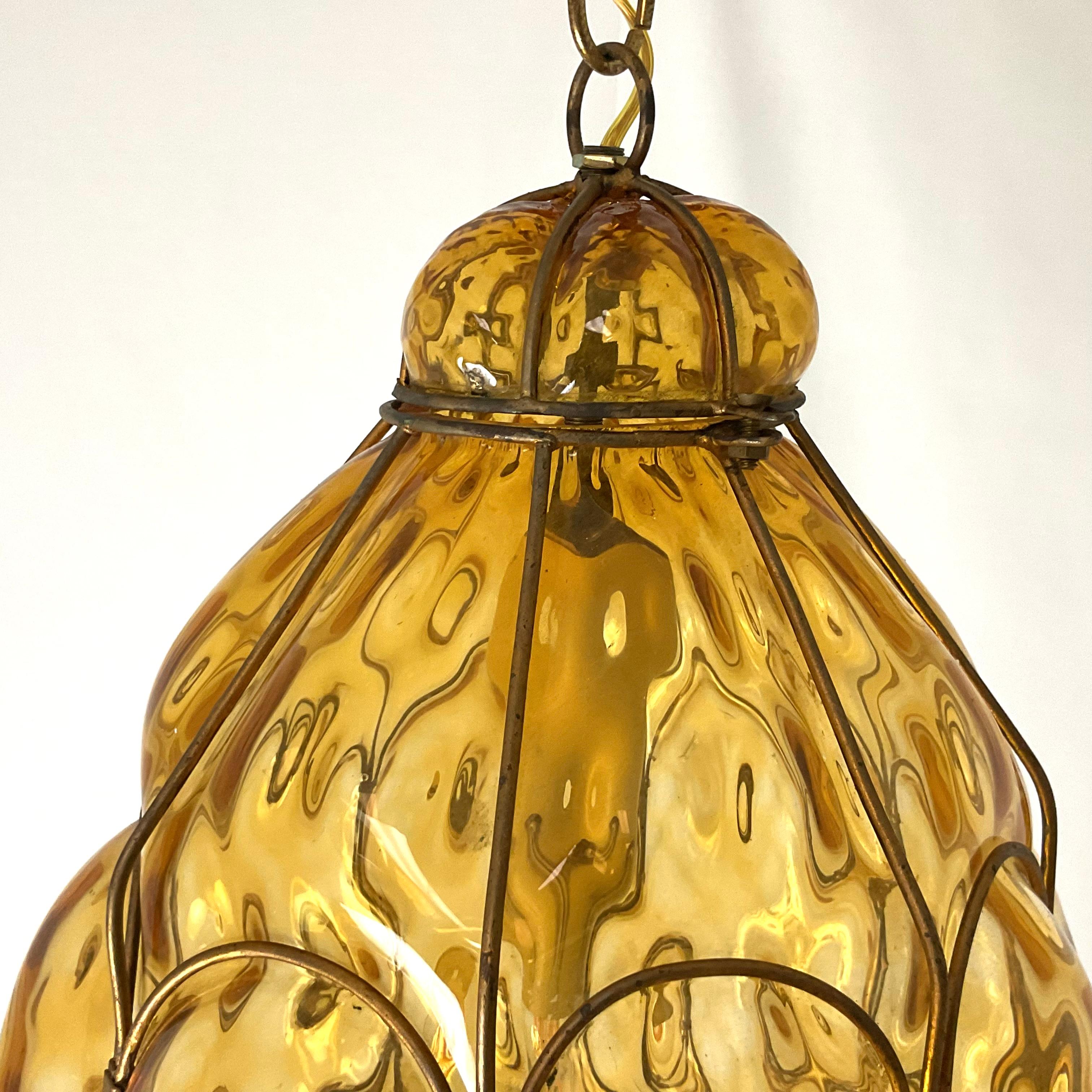 Venetian Glass Lantern Hand Blown For Sale 3
