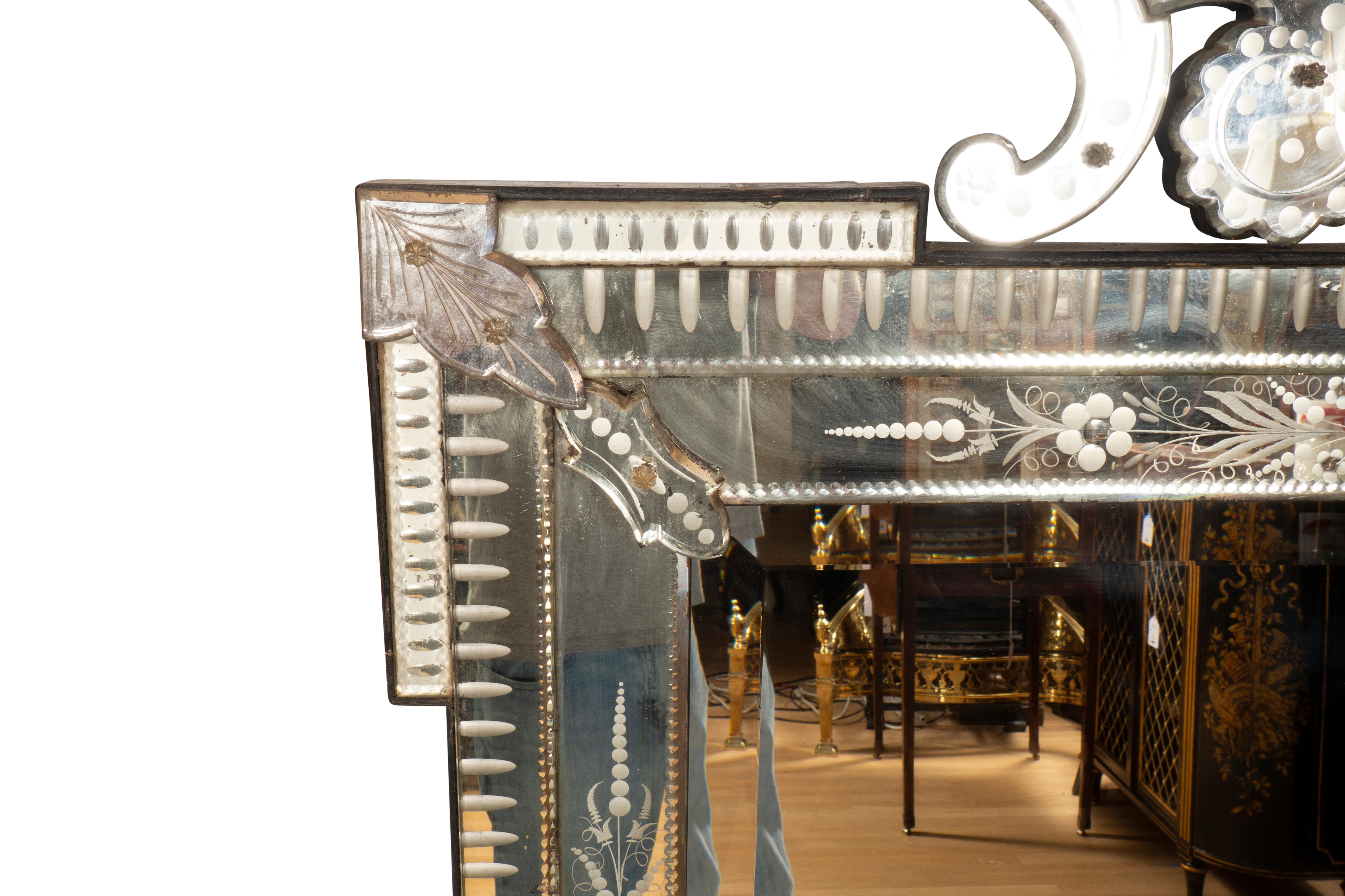 20th Century Venetian Glass Mirror For Sale