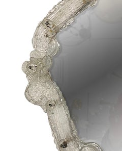 Venetian Glass Mirror with Flowers