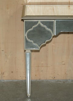 VENETIAN GLASS MIRRORED DRESSING TABLE BASE WiTH THREE LARGE DRAWERS CONSOLE