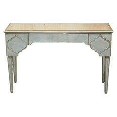 VENETIAN GLASS MIRRORED DRESSING TABLE BASE WiTH THREE LARGE DRAWERS CONSOLE