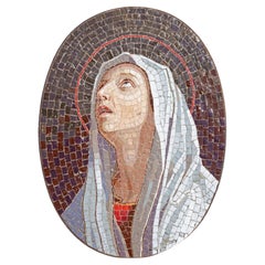 Venetian Glass Mosaic Plaque Madonna by Salviati 19th Century