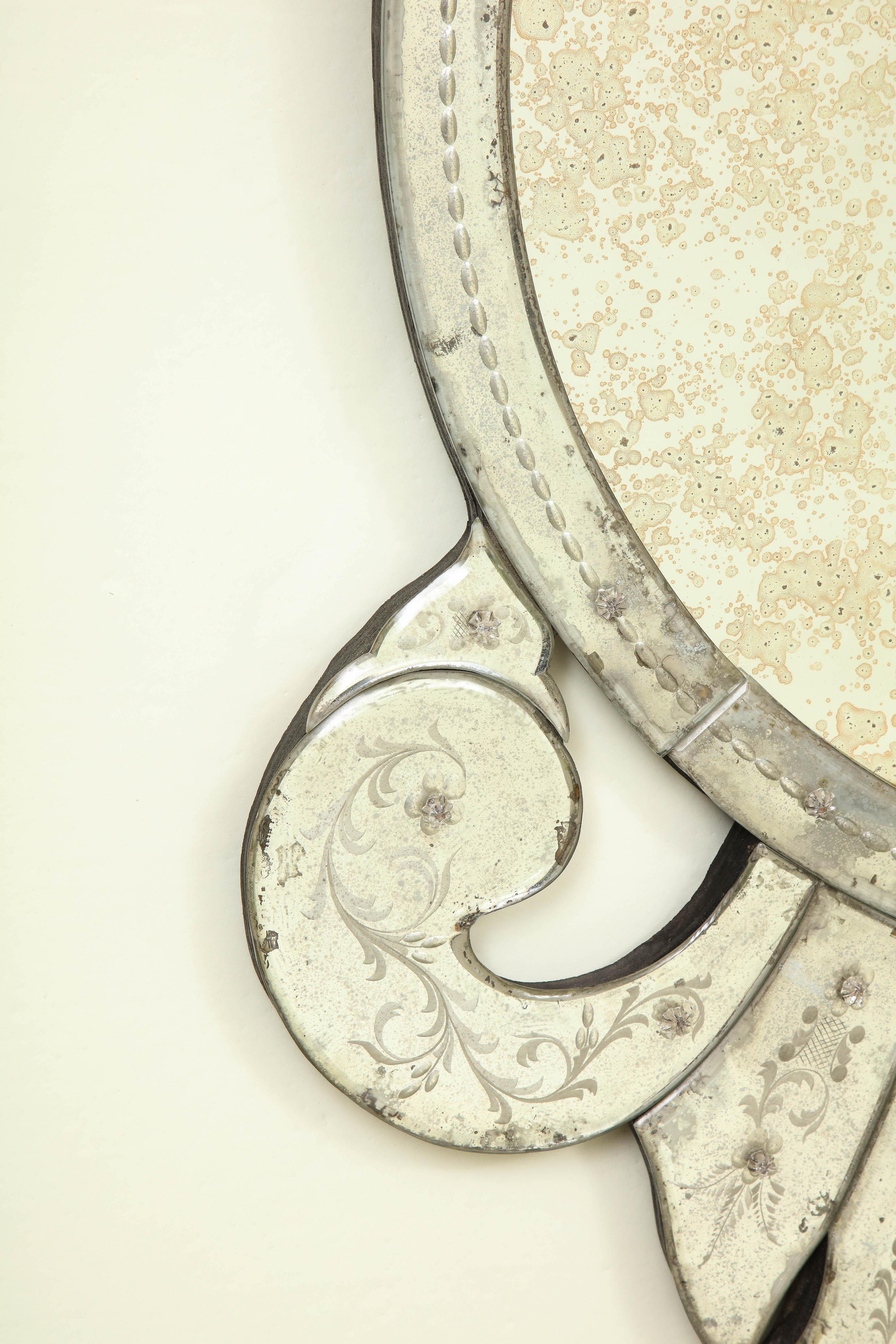 Venetian Glass Shield-Form Mirror 2
