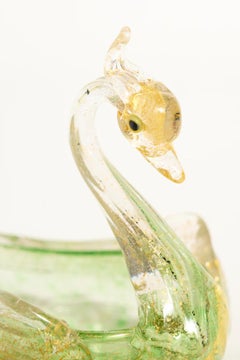 Schwan aus venezianischem Glas, fünfteiliges Servier-Set