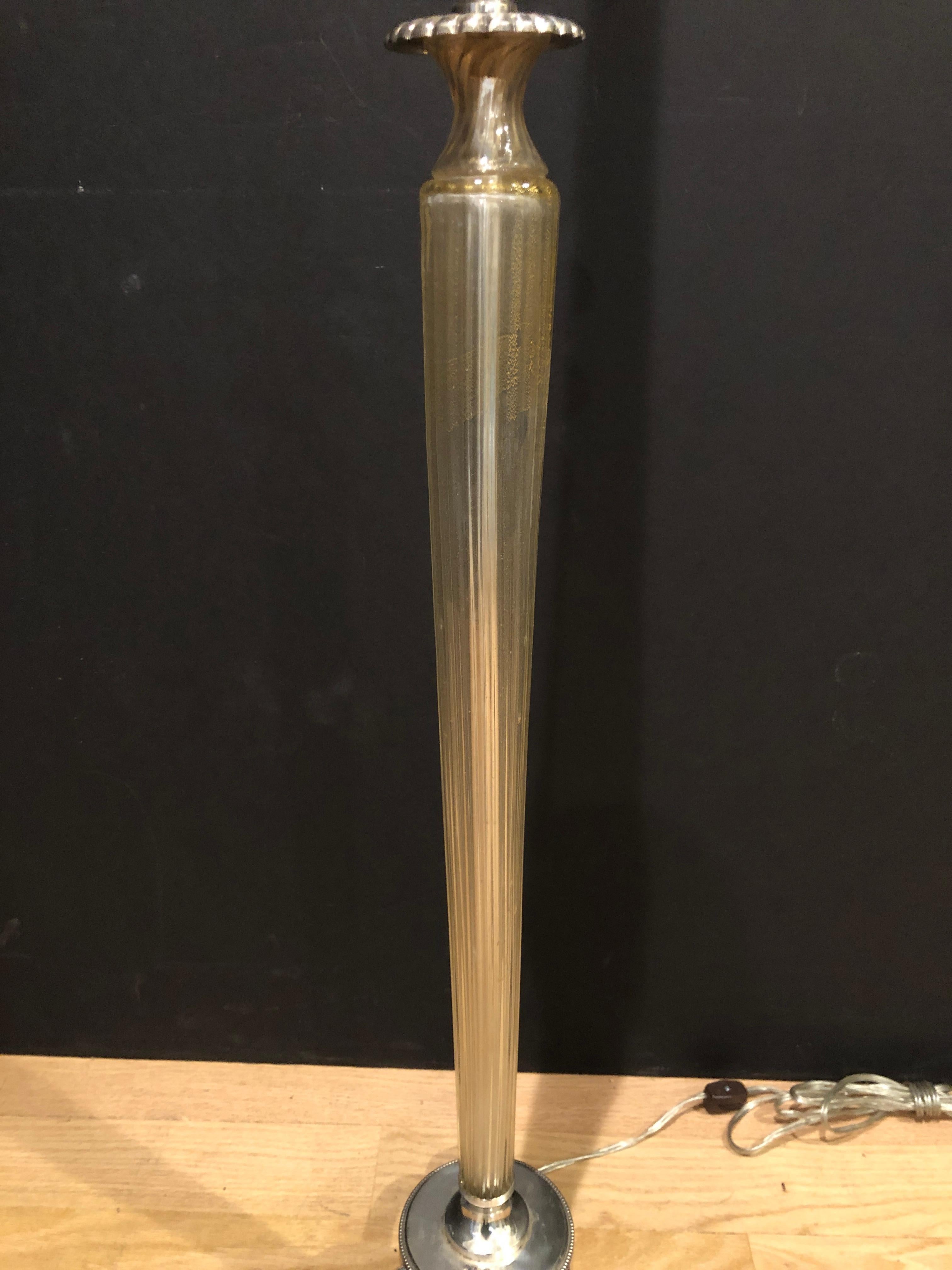 Italian Mid Century Modern Venetian Glass Torchere Lamp For Sale