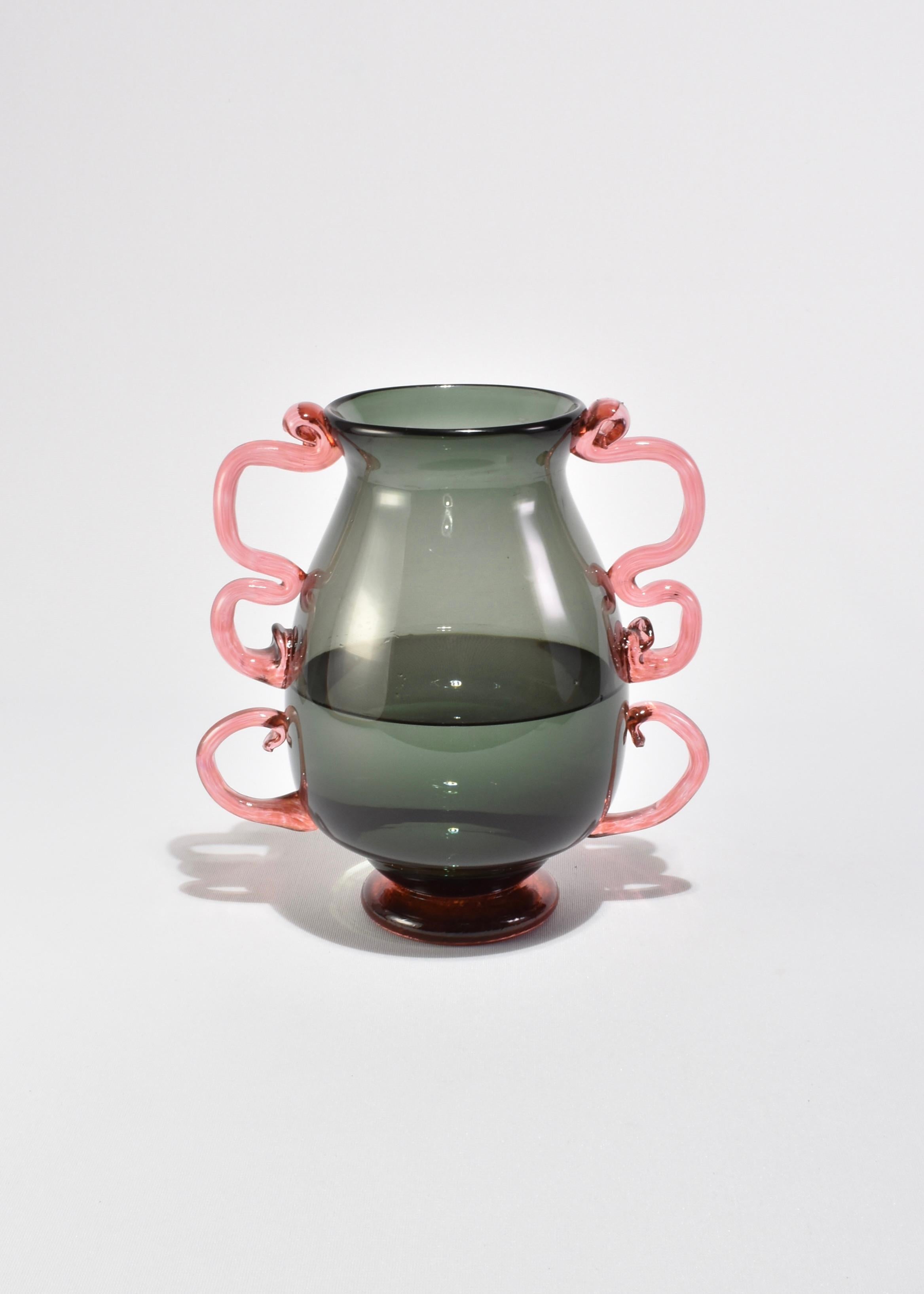 Hand-Crafted Venetian Glass Vase For Sale