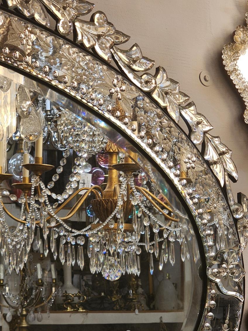 Hand-Crafted Venetian Glass Wall Mirror For Sale