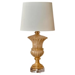 Venetian Gold Barovier 
Toso Murano Glass Lamp
