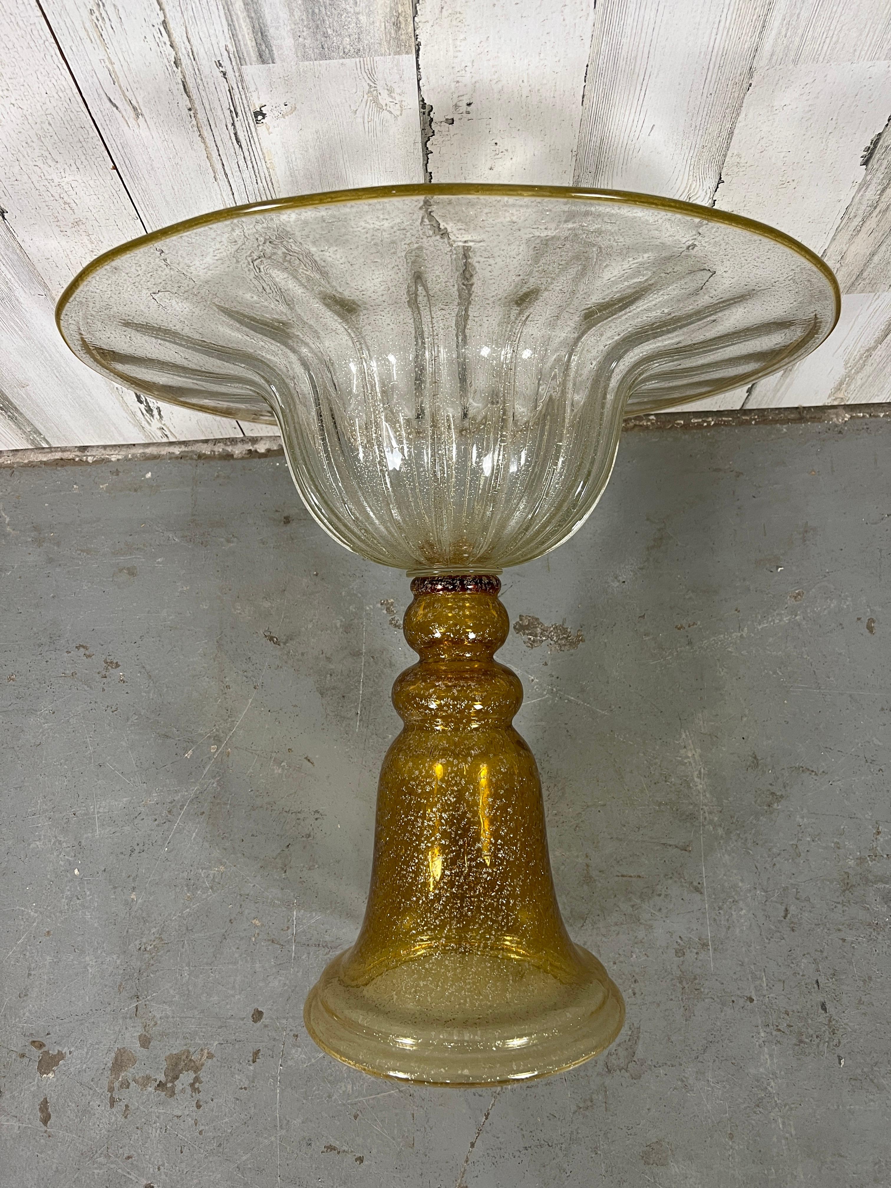 Venetian Gold fleck Glass Side table For Sale 7
