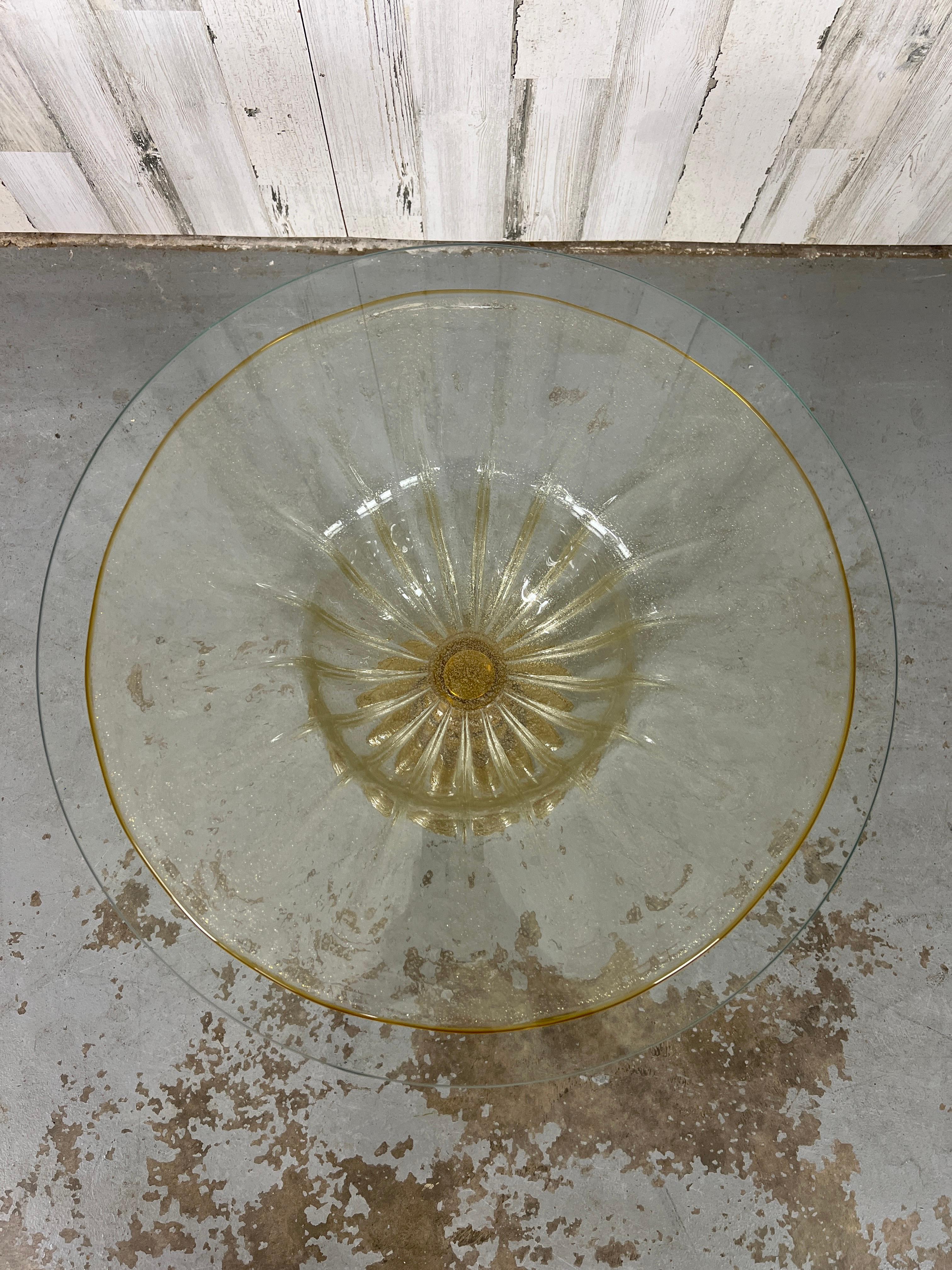 Venetian Gold fleck Glass Side table For Sale 11