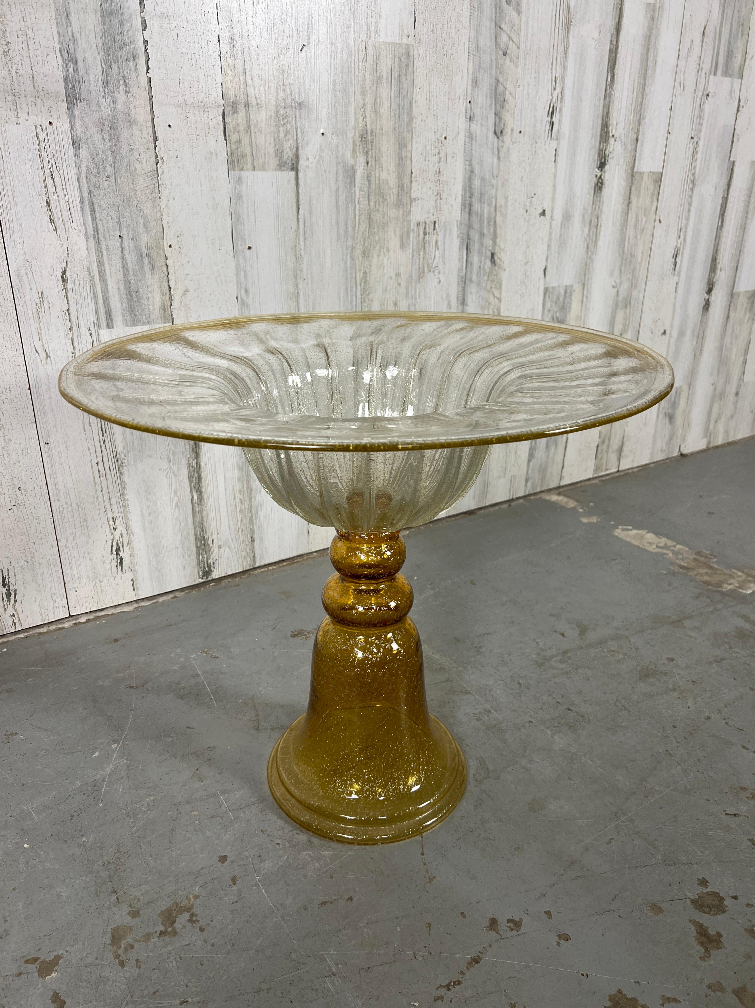 20th Century Venetian Gold fleck Glass Side table For Sale