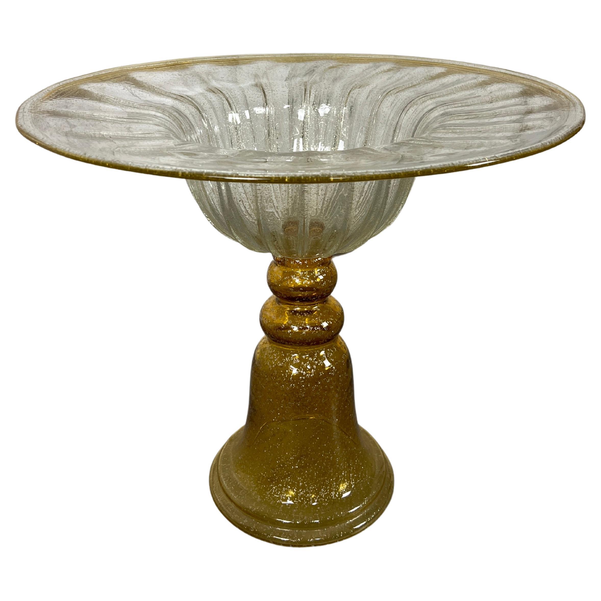 Venetian Gold fleck Glass Side table For Sale