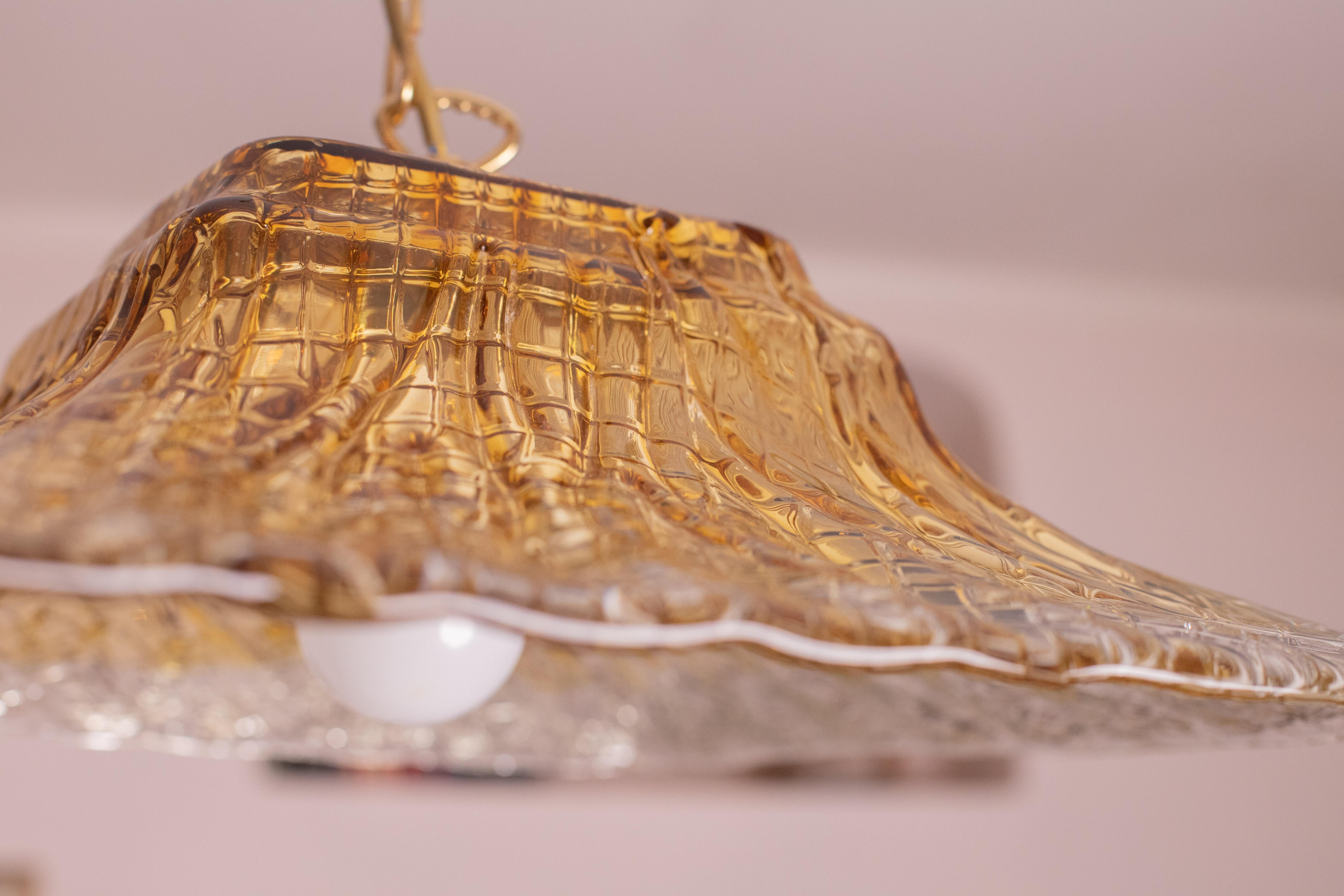 Venetian Gold Vintage Chandelier, Murano Glass, 1970s For Sale 3