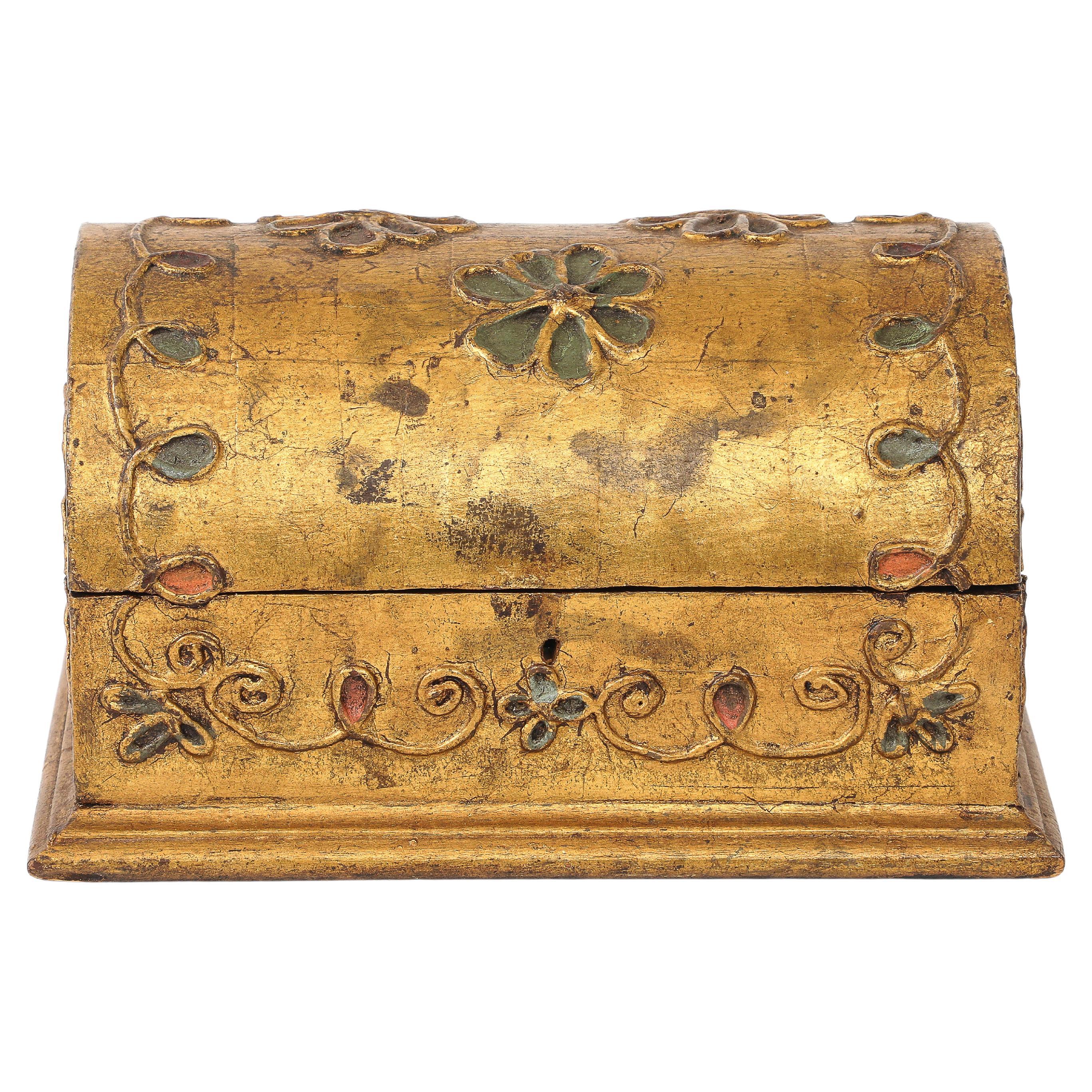 Italian Mid-Century Modern Gold Washed Jewel Box, Hand-Crafted, 1950s