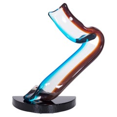 Furkel Sculpture in sunken Multicolor Finishes in Murano Glass, Italy