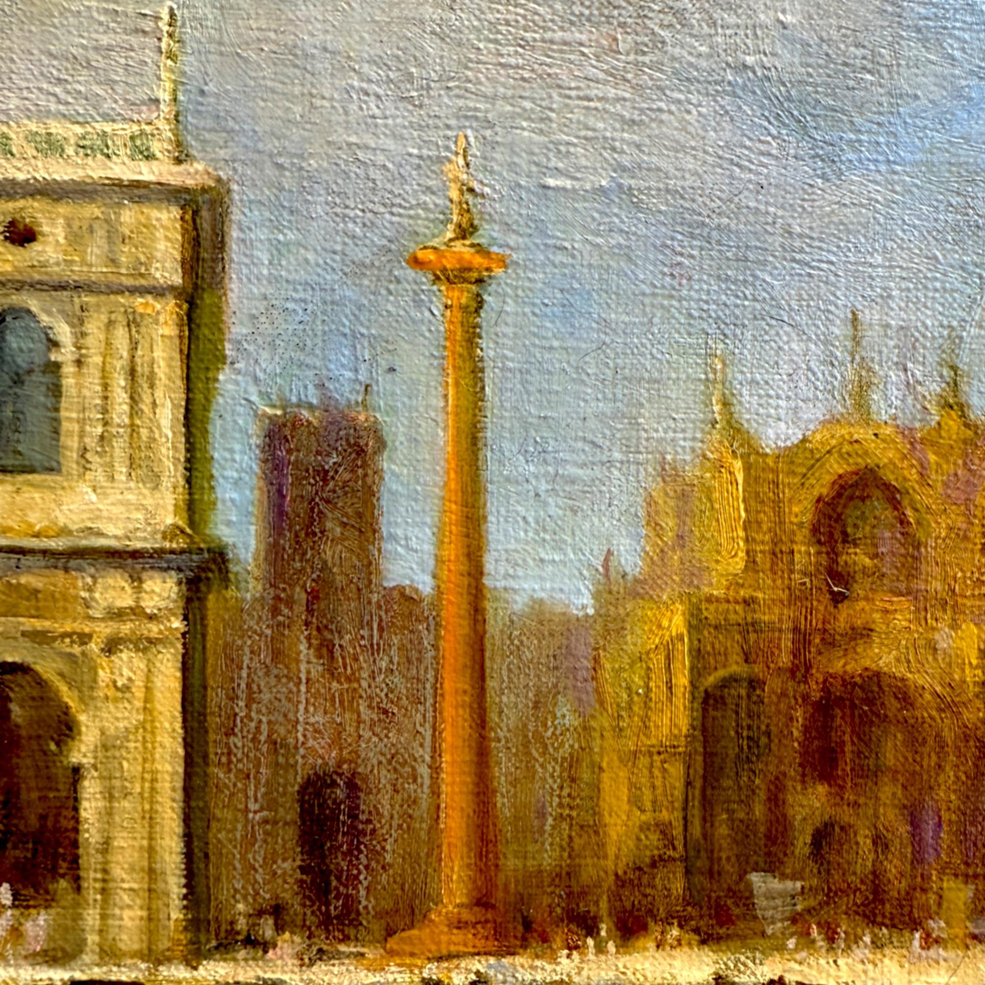 Toile Scène du Grand Canal de Venise - Peinture à l'huile sur toile encadrée, 19e siècle en vente