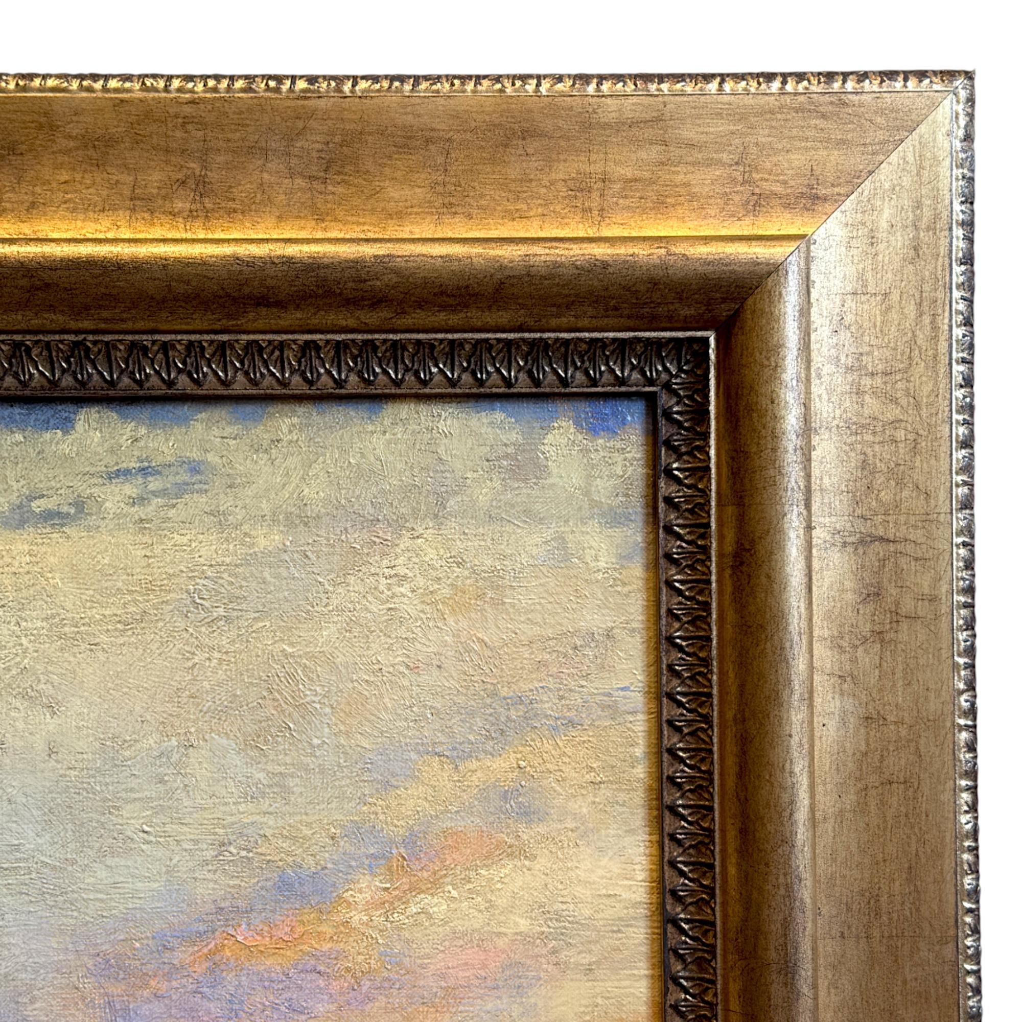 Venetian Grand Canal Sonnenuntergang Szene - Gerahmte Ölgemälde auf Leinwand, 19. im Angebot 5